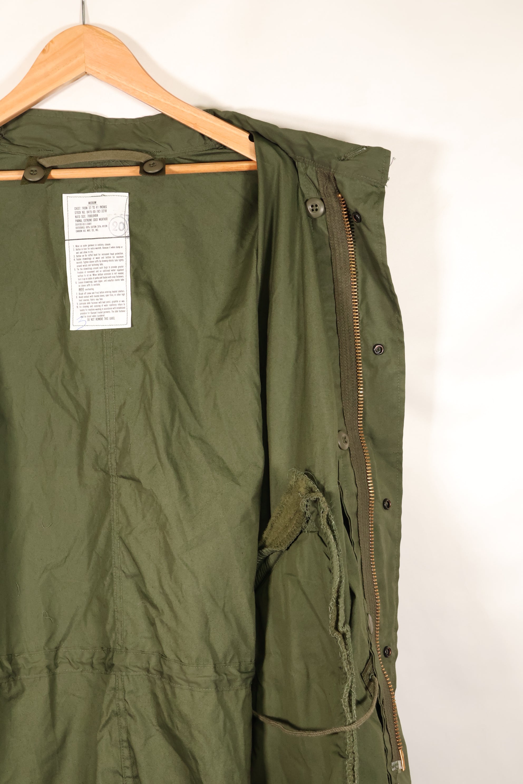 1983 Contract MEDIUM M65 Field Parka Fishtail Parka, almost unused, shell only.