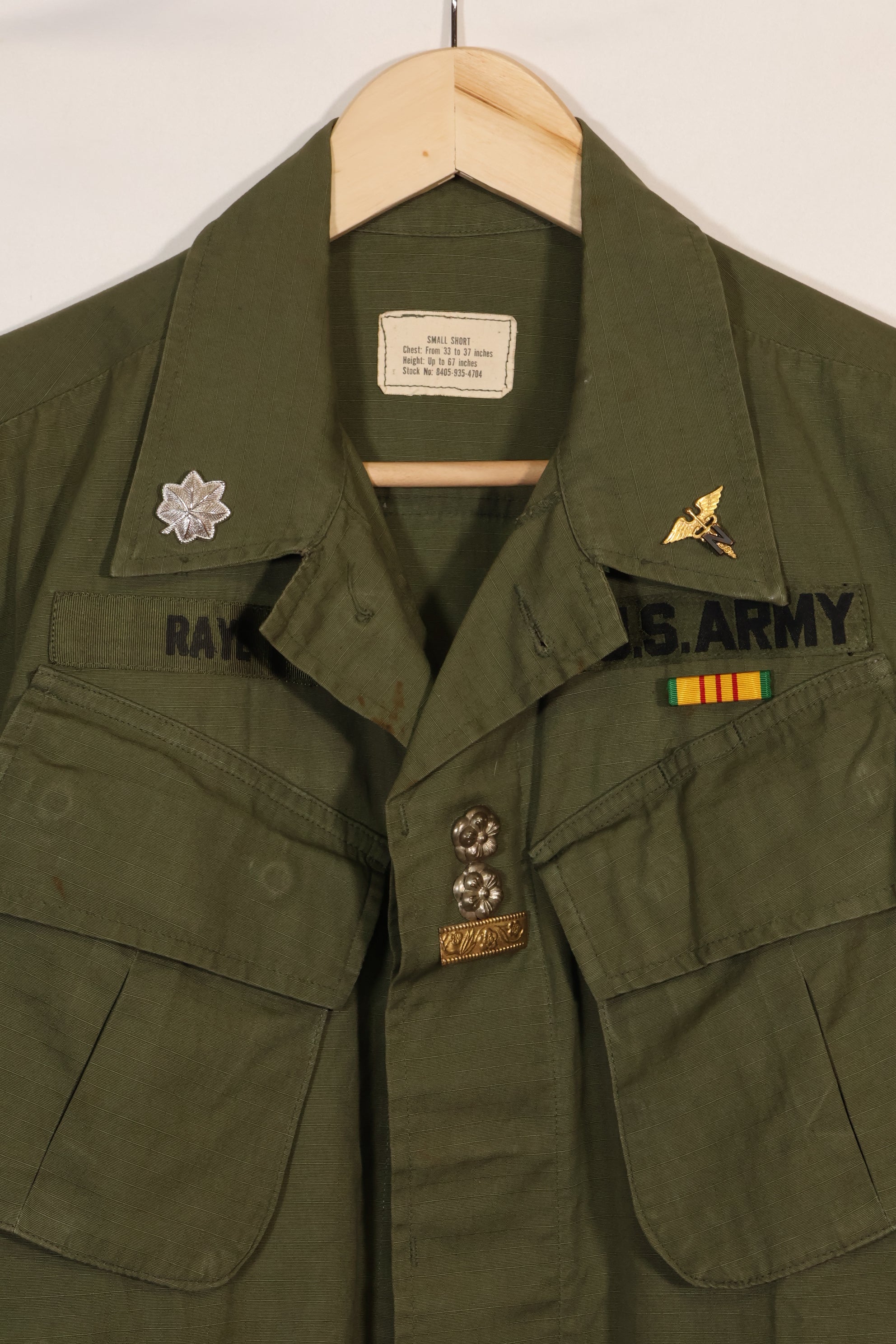 1969 Contract 4th Model Jungle Fatigue Jacket worn by Martha Ray, released by the bereaved family.