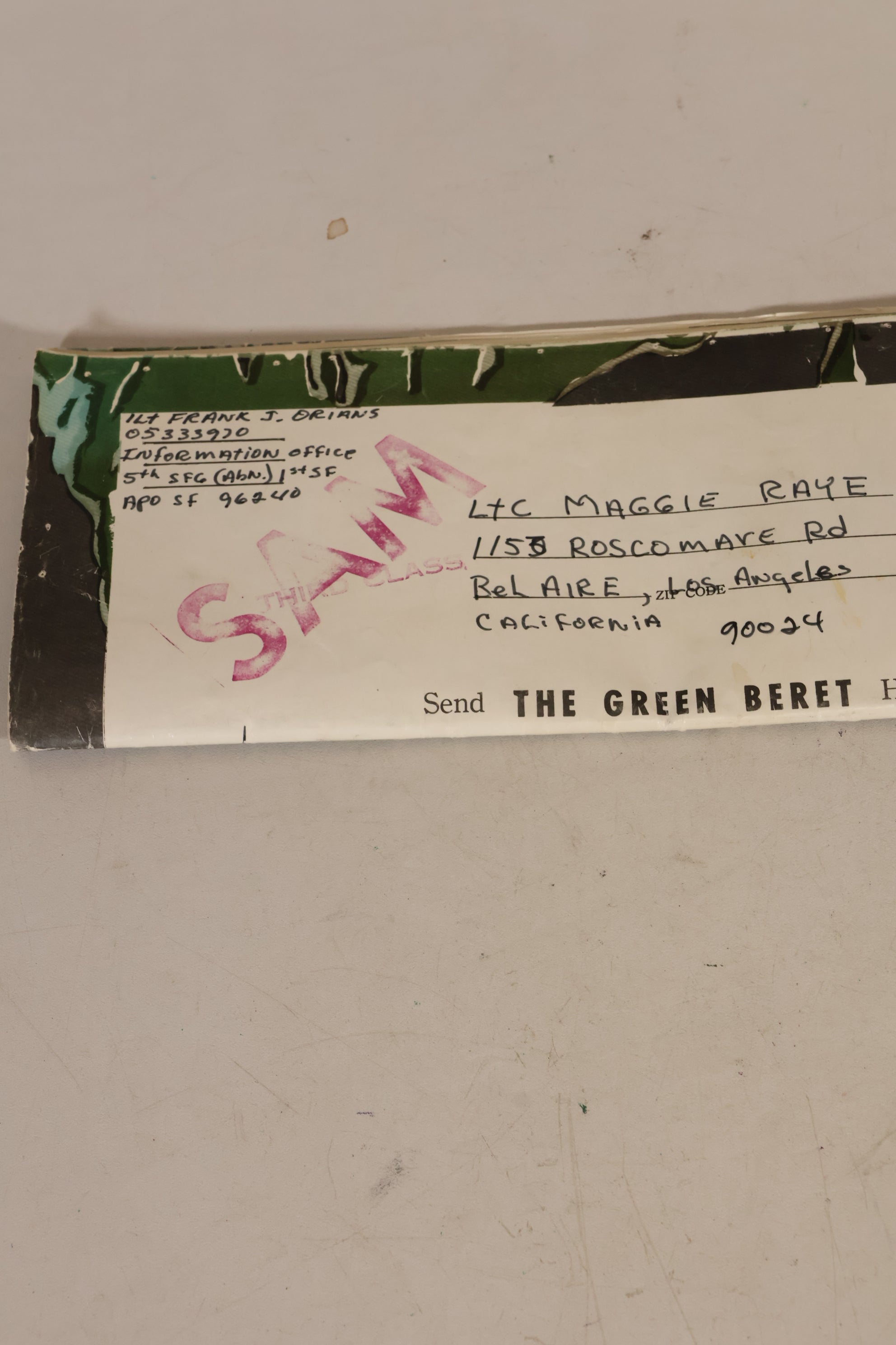 1969 Contract 4th Model Jungle Fatigue Jacket worn by Martha Ray, released by the bereaved family.