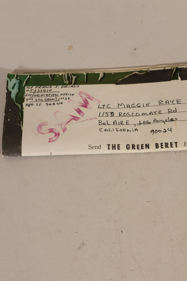 1969 Contract 4th Model Jungle Fatigue Jacket worn by Martha Ray, released by the bereaved family.