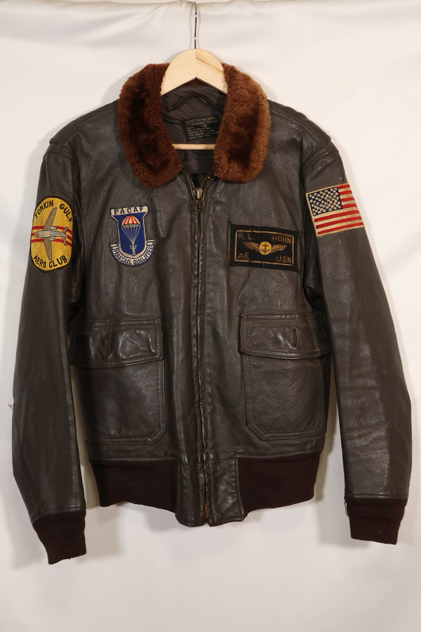 1968 contract size 42 US Navy G-1 flight jacket FAIRECONRON ONE used