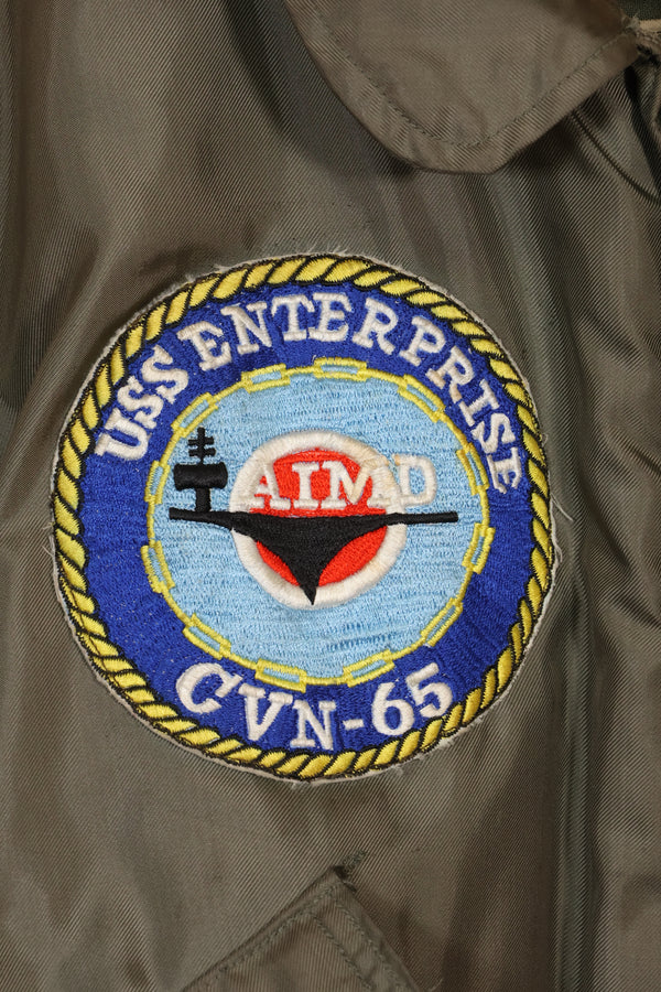 1980 Contract LARGE USS ENTERPRISE UWC-45P Flight Jacket Personalized Custom Used