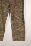 Real tiger stripe pants, silver tiger pattern, tanned, faded, used.