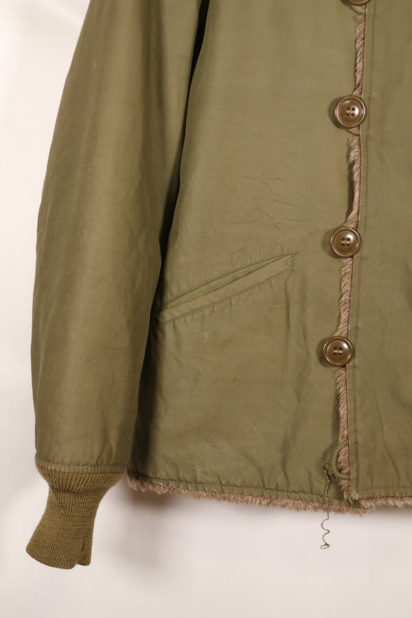 1940s WWII M-43 Field Jacket with thermal liner, used.