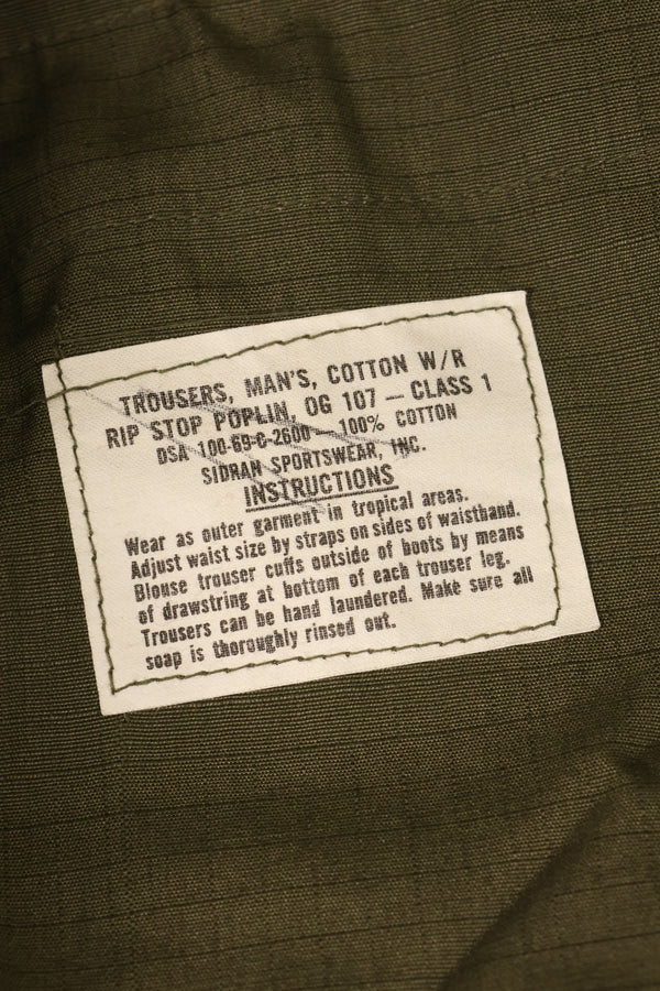 1969 Contract X-L-R 4th Model Ripstop Fabric Jungle Fatigue Pants—Virtually Unused