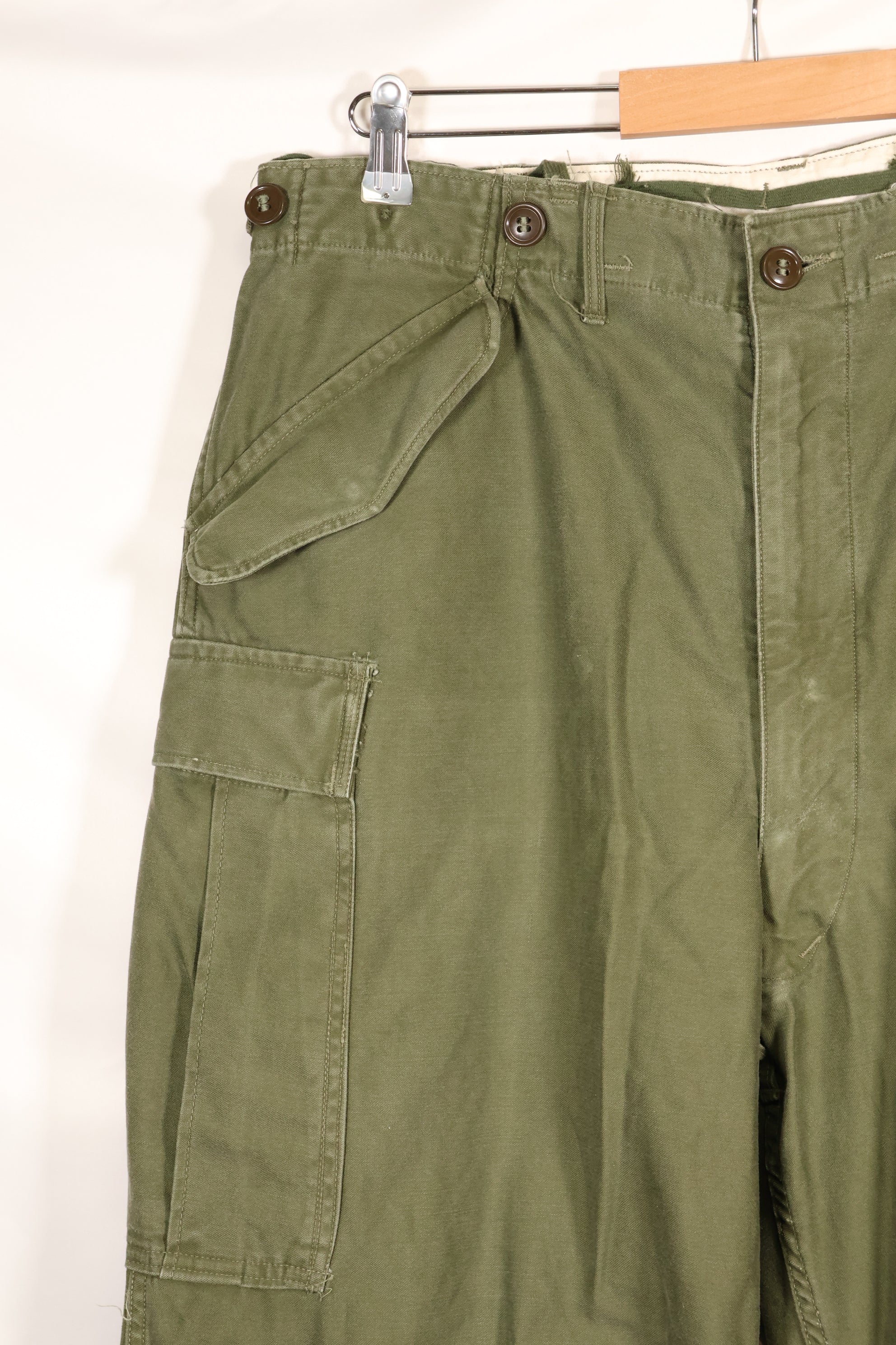 1951 contract M-R M51 cotton field pants, faded, used.