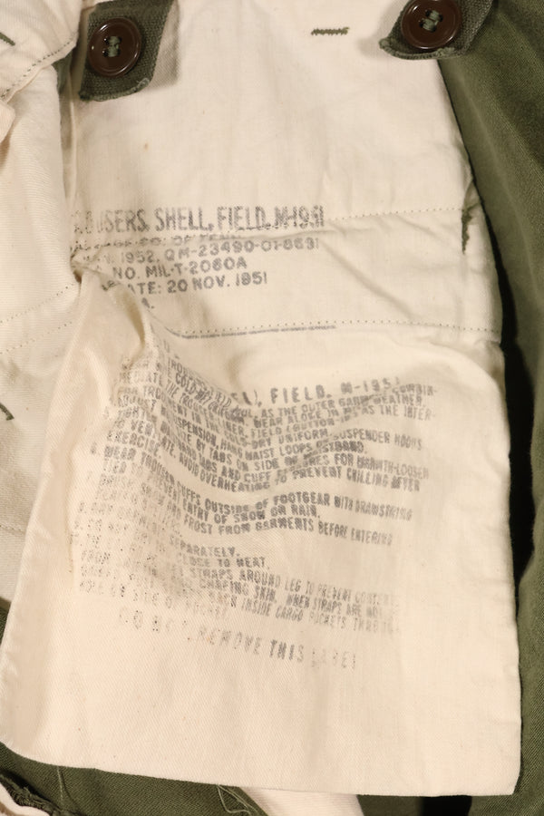 1951 contract M-R M51 cotton field pants, faded, used.