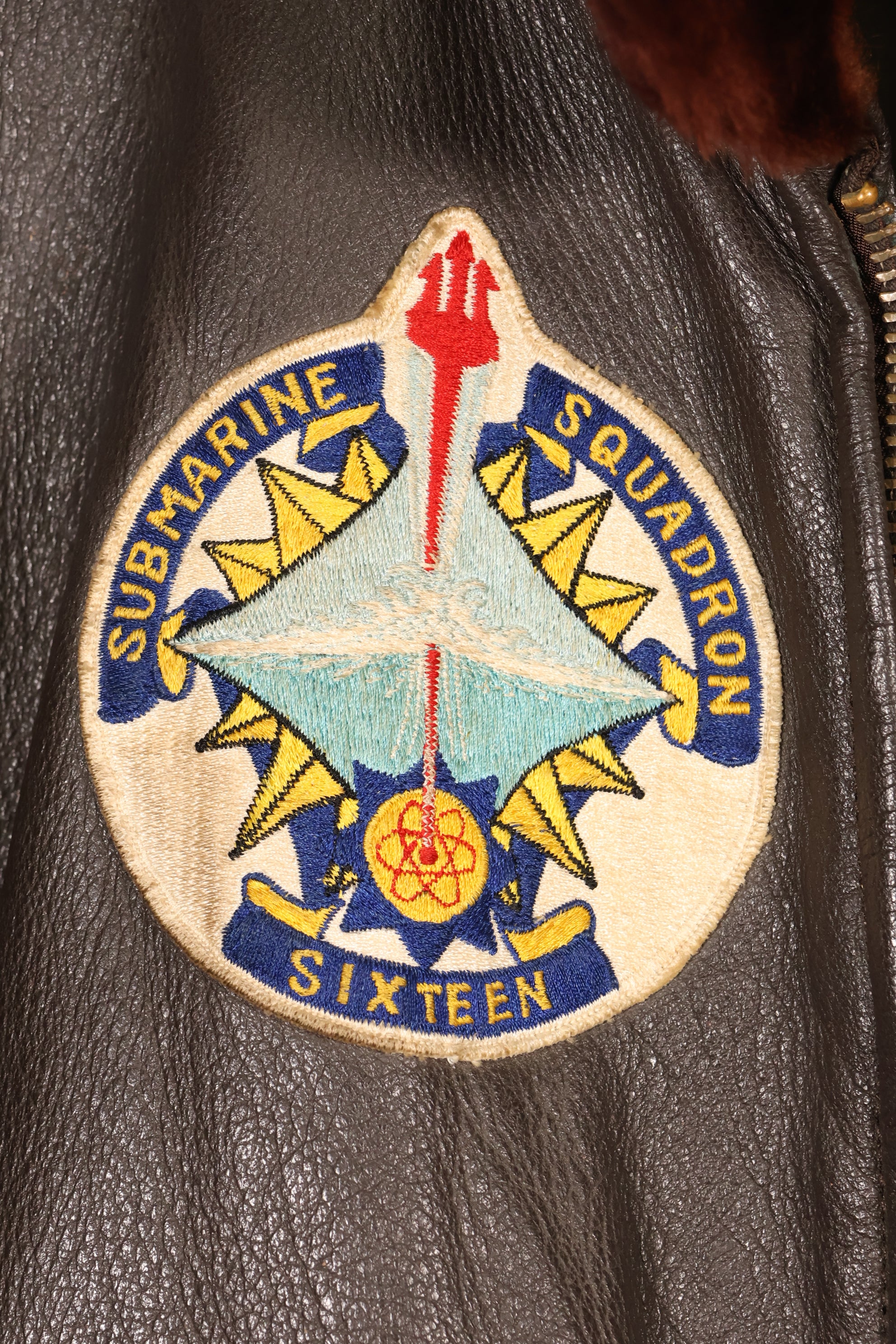 1960年代ロット　サイズ42　アメリカ海軍　G-1　フライトジャケット　Submarine Squadron Sixteen パッチ付き　中古品