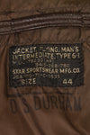 1971 contract size 44 G-1 flight jacket, painted, patches, used.