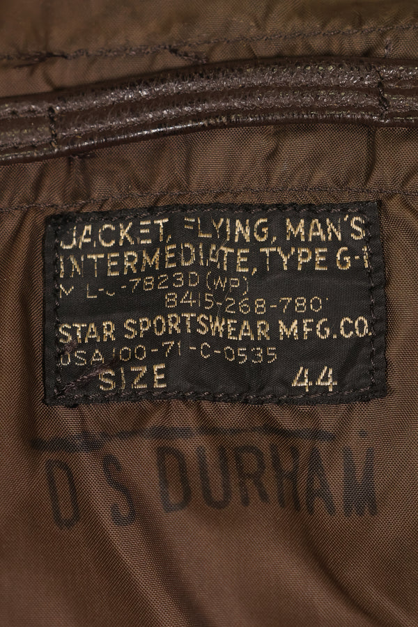 1971 contract size 44 G-1 flight jacket, painted, patches, used.