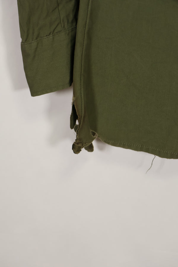 Real 1966-1967 3rd Model Jungle Fatigue Jacket L-R with damage.