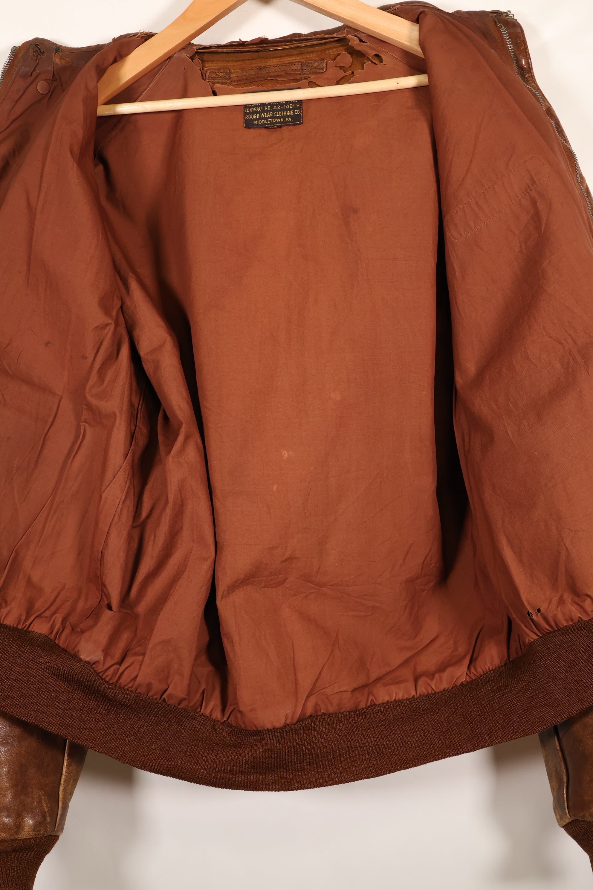 1940s size 42 USAAF A-2 flight jacket Rough Wear Clothing Co. used