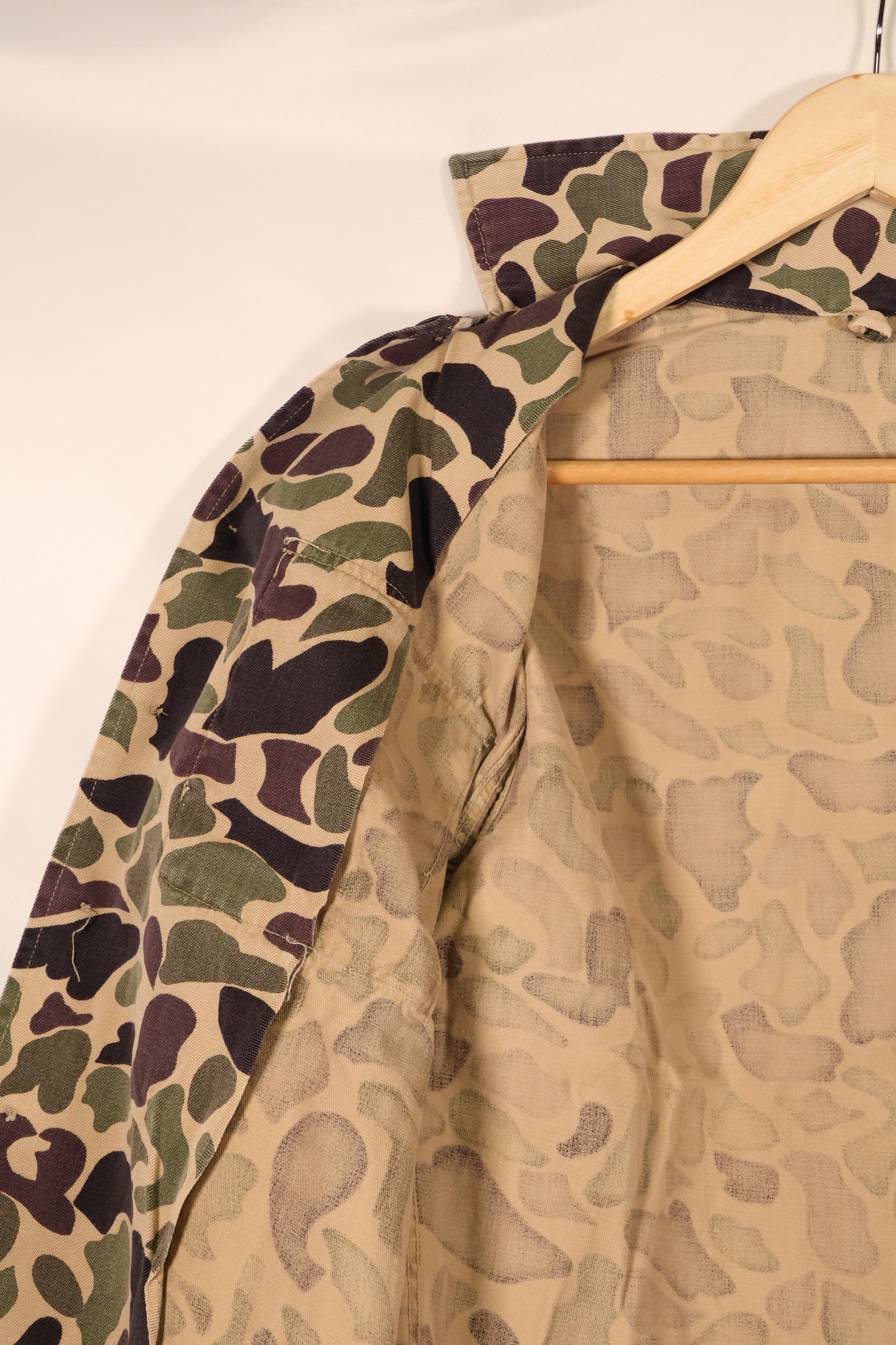 Early 1960s, A-M Equivalent, CIDG, Beogam Camouflage, Asian Cut, Shirt, Locally Made, Frog Skin Camouflage, Used