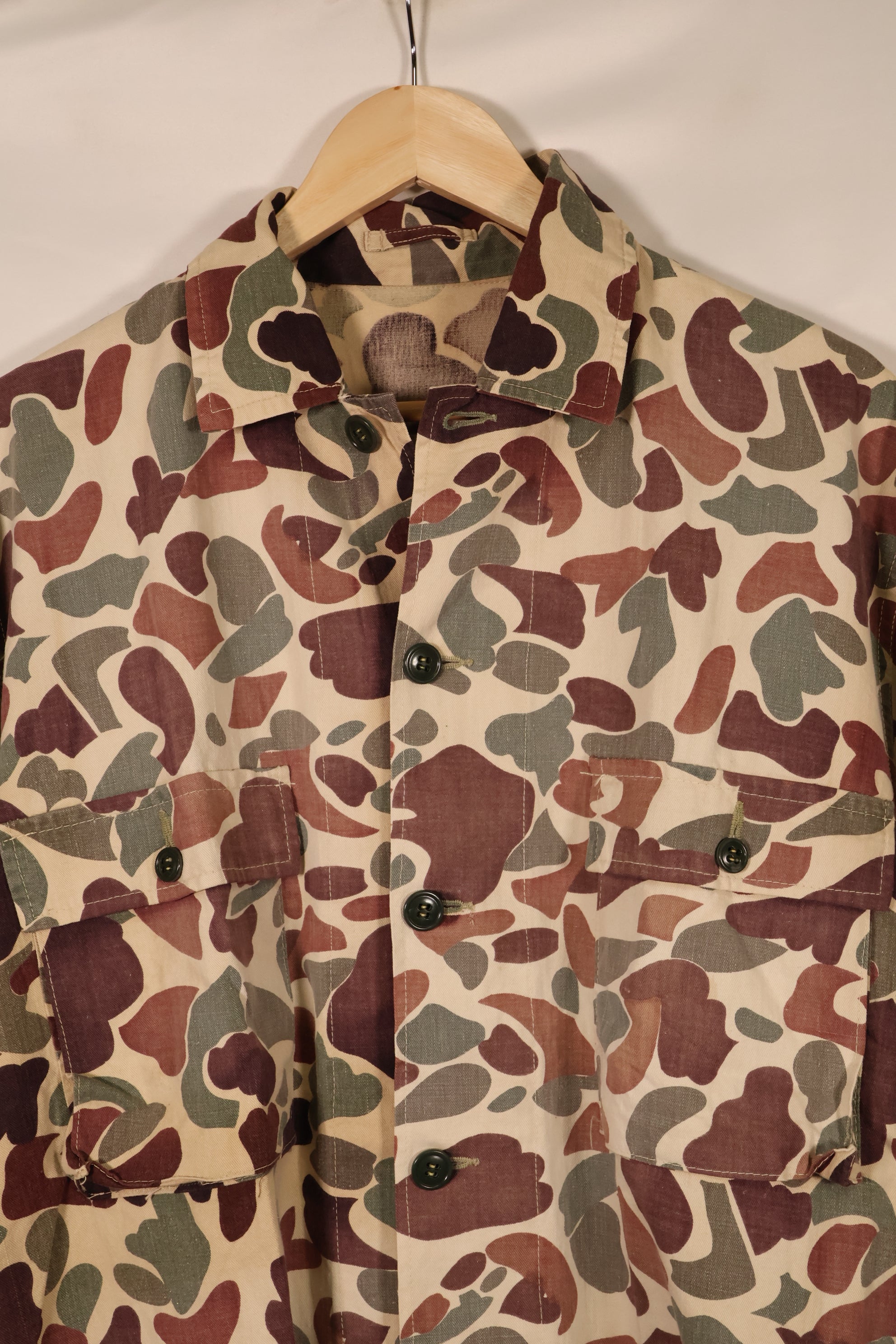 Mid-1960s, Oversized, CIDG, Beogam Camo, Locally Made, Frogskin Camo Shirt, Lightweight Fabric, Used