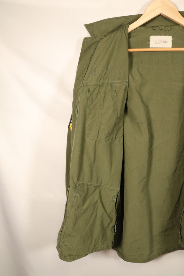 Contract item from around 1967—M-S 3rd Model Jungle Fatigue Jacket with patch (added later)—Used