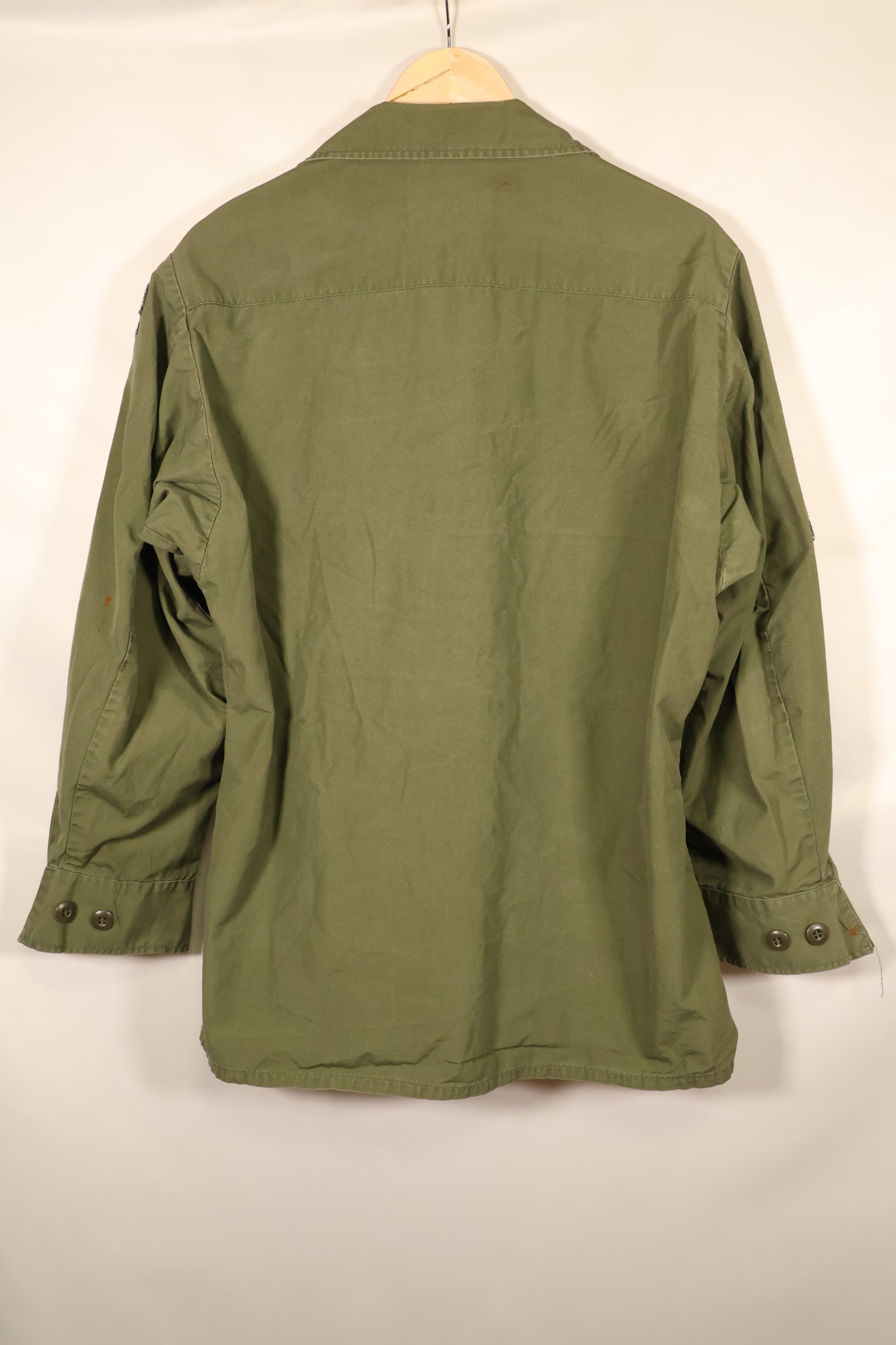 Contract item from around 1967—M-S 3rd Model Jungle Fatigue Jacket with patch (added later)—Used