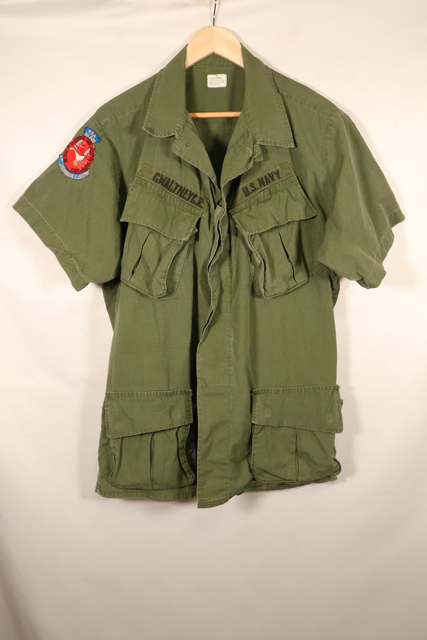 1968 Contract, M-R, 4th Model Jungle Fatigue Jacket, USN, Short-Sleeve Custom, Used