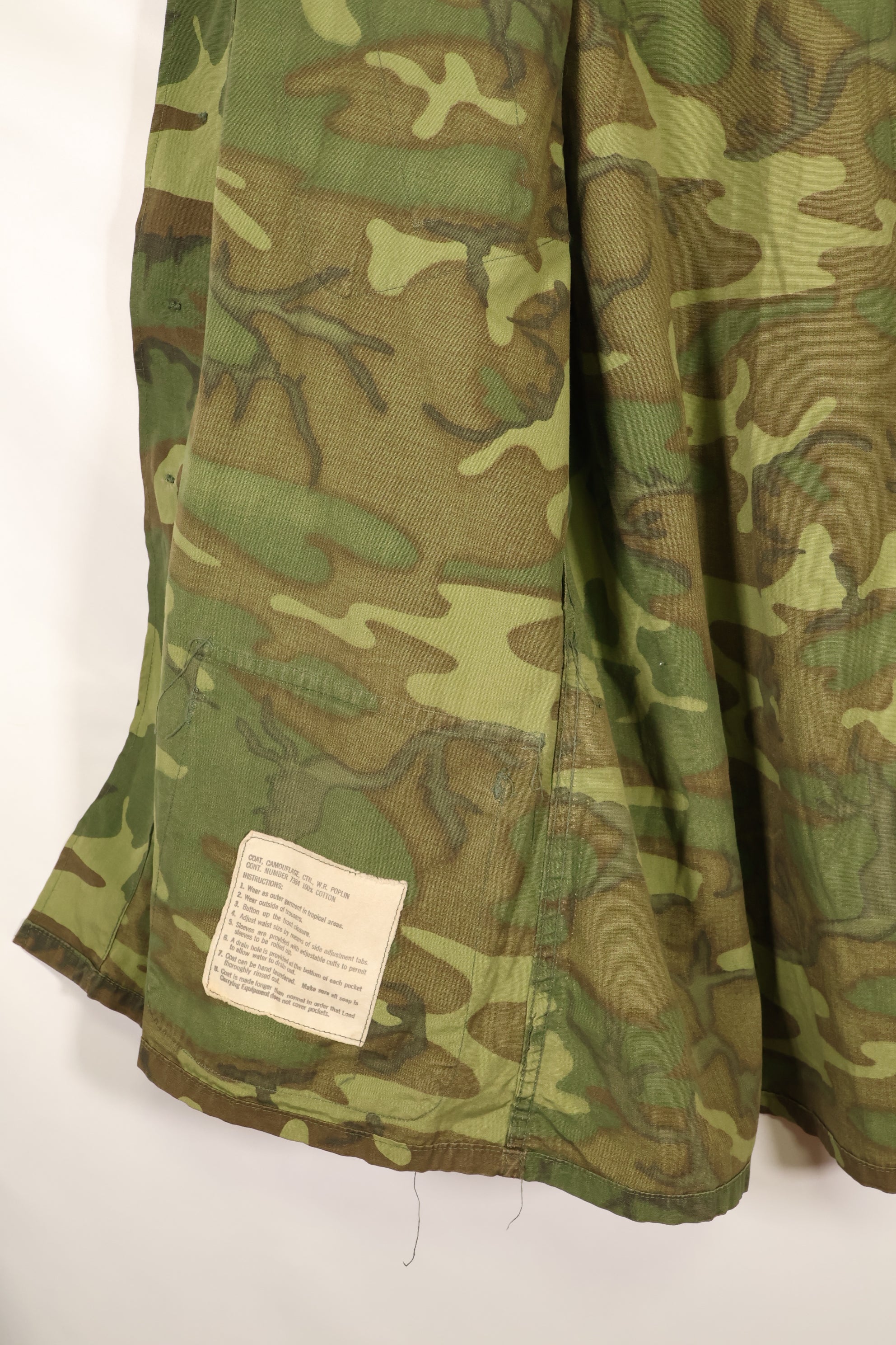 1966-67 Contract M-R ERDL Early Print Jungle Fatigue Jacket Used