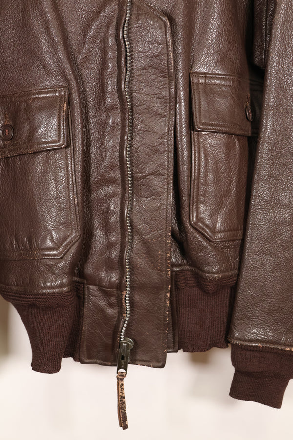 Early 1960s lot size 42 G-1 intermediates zone flight jacket, used.