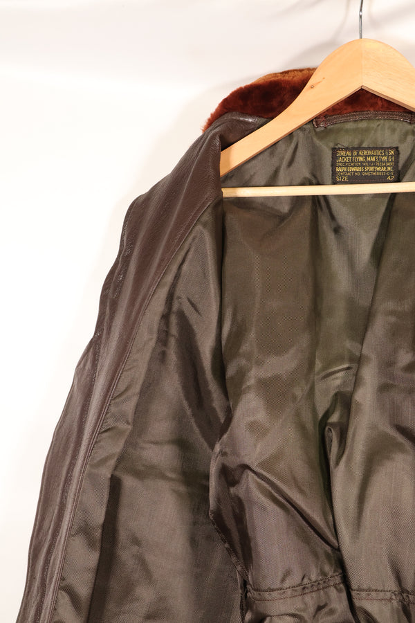 Early 1960s lot size 42 G-1 intermediates zone flight jacket, used.