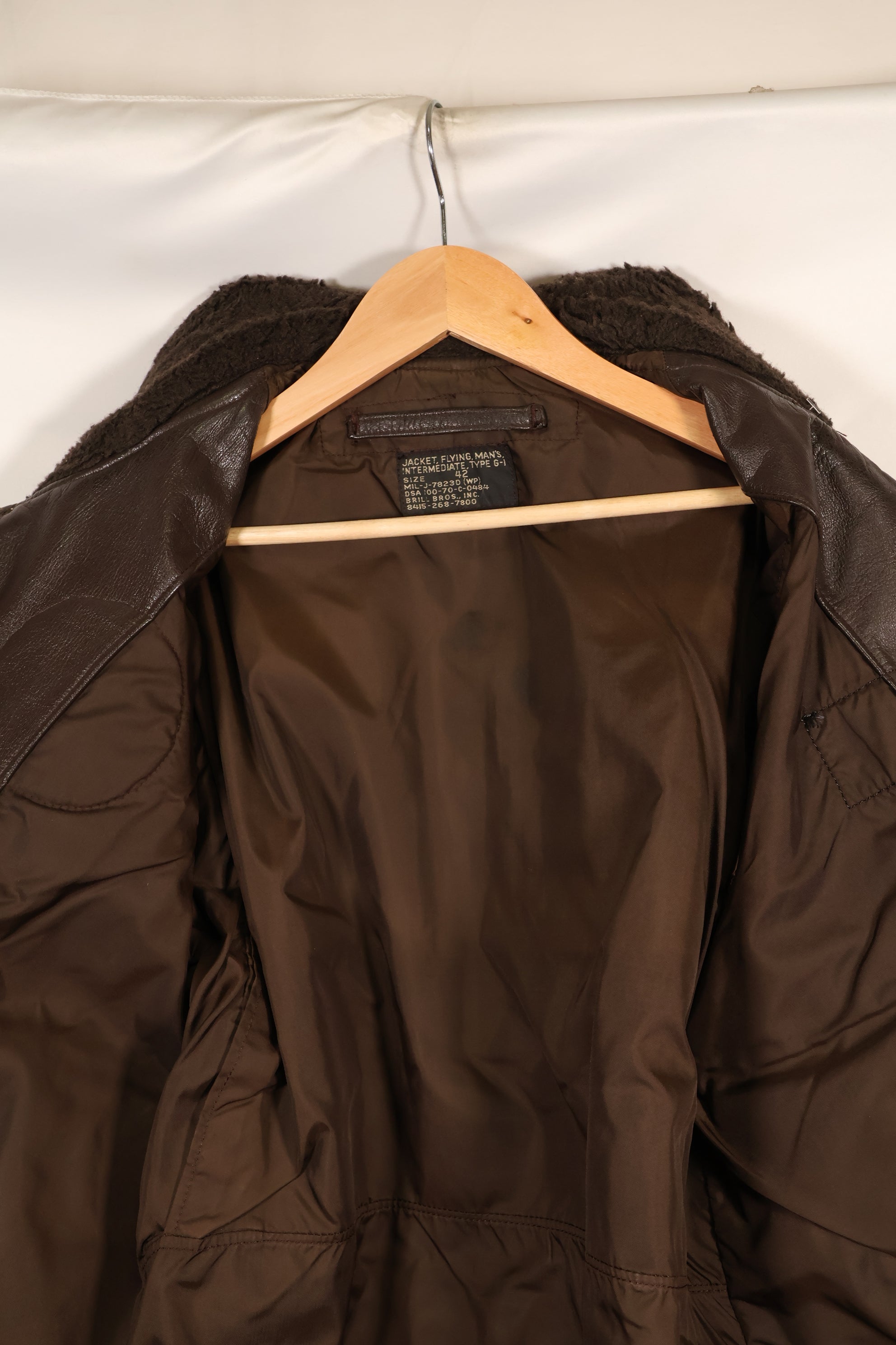 1970 contract size 42 G-1 flight jacket USS AMERICA with patch, used.