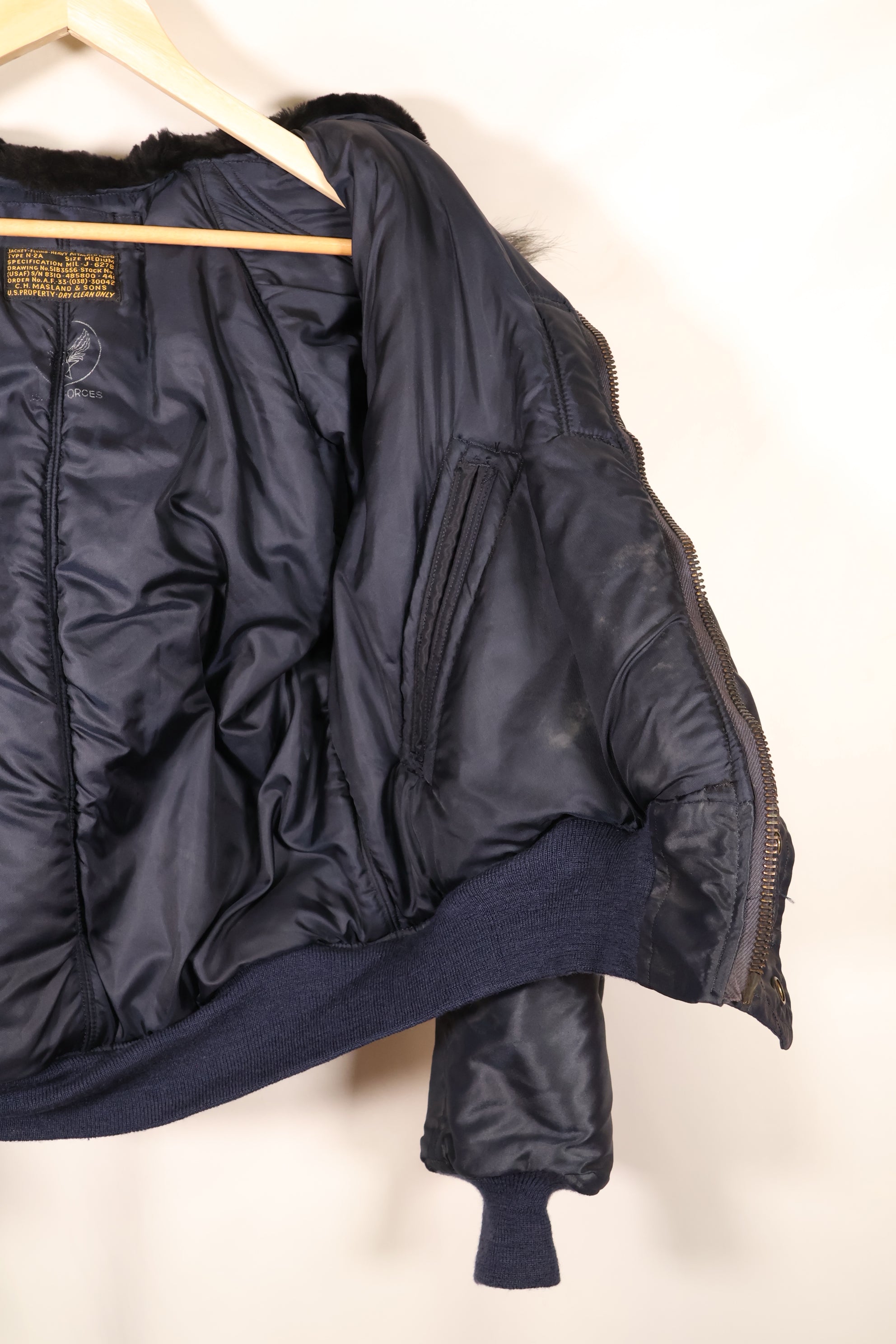 1950s MEDIUM U.S. Air Force (USAF) N2-A Flight Jacket, Heavy-Duty, Good Condition, Used
