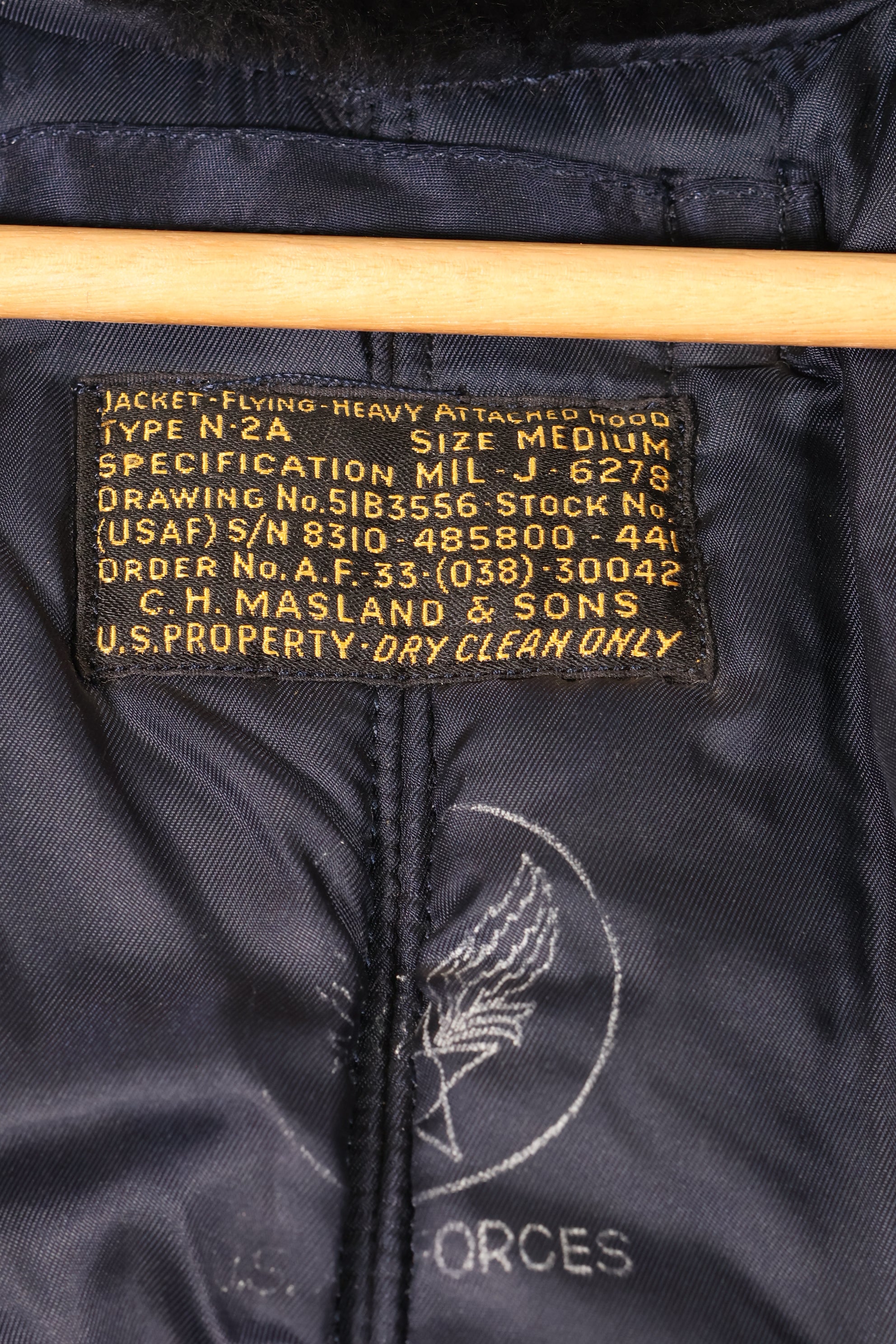 1950s MEDIUM U.S. Air Force (USAF) N2-A Flight Jacket, Heavy-Duty, Good Condition, Used