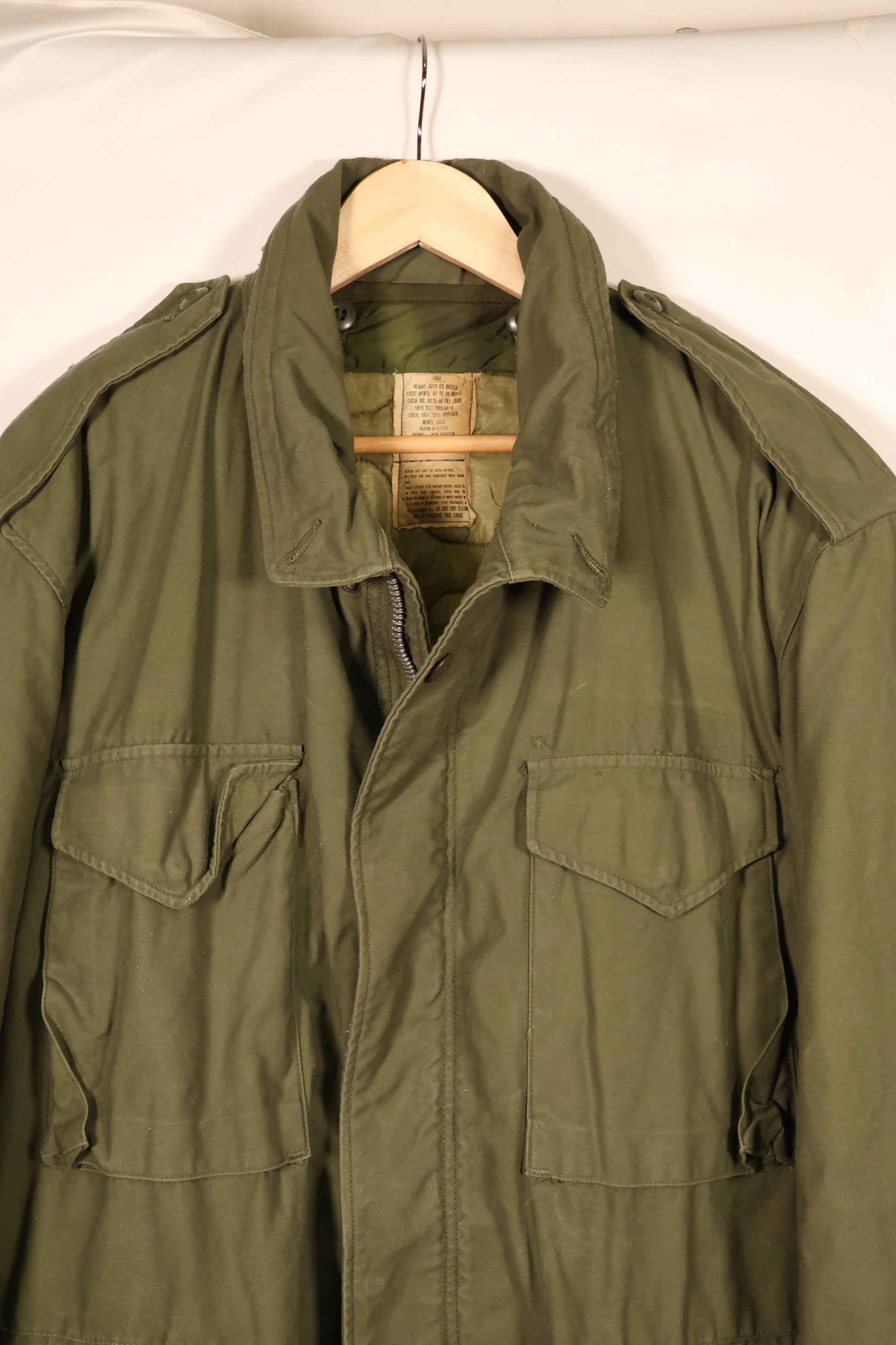 1969 Contract X-L-R M65 Field Jacket, 2nd Model; 1981 Contract, with Liner; Used