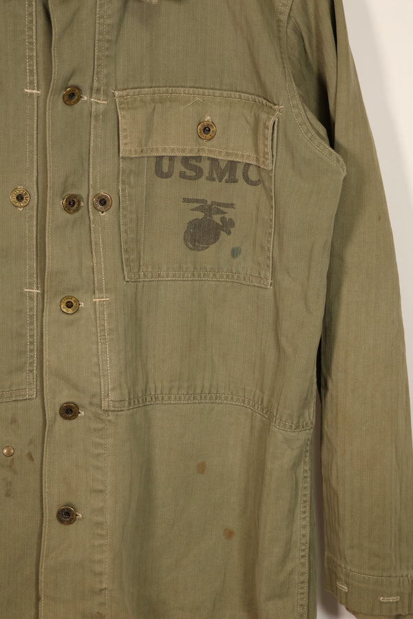 Real U.S. Marine Corps USMC M44 HBT Utility Jacket Used