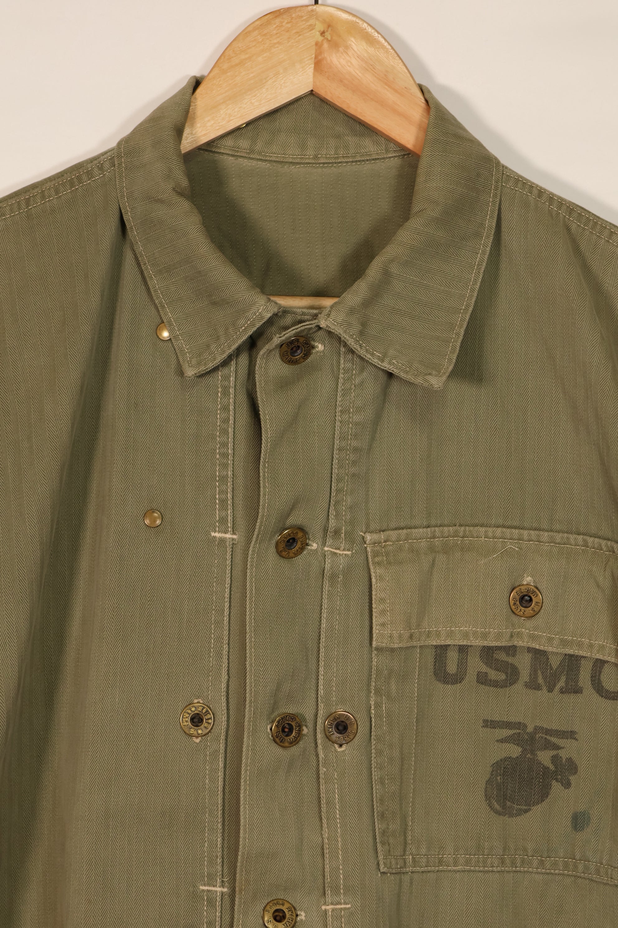 Real U.S. Marine Corps USMC M44 HBT Utility Jacket Used