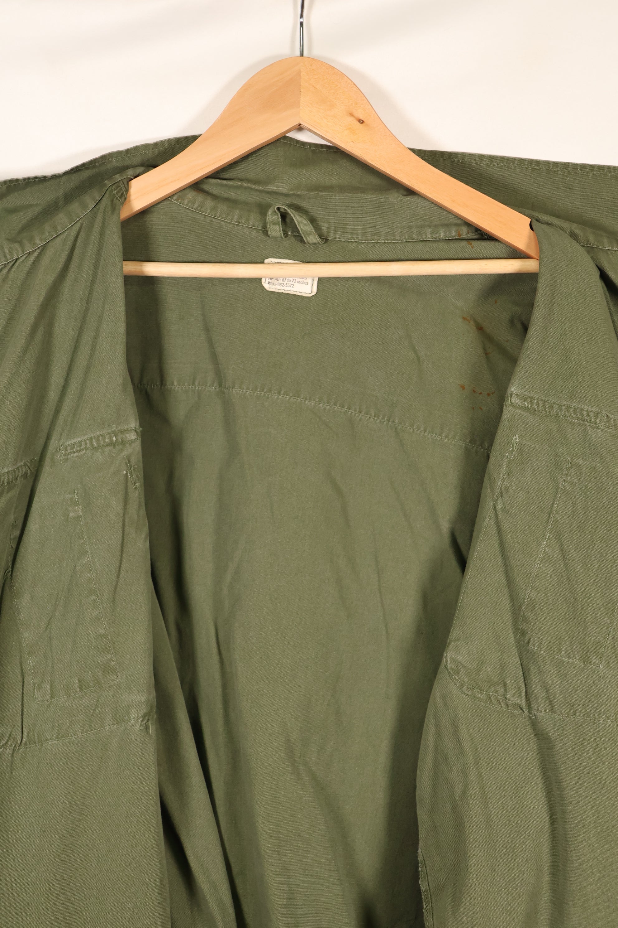 1967 Contract L-R Non Ripstop 3rd Model Jungle Fatigue Jacket Used