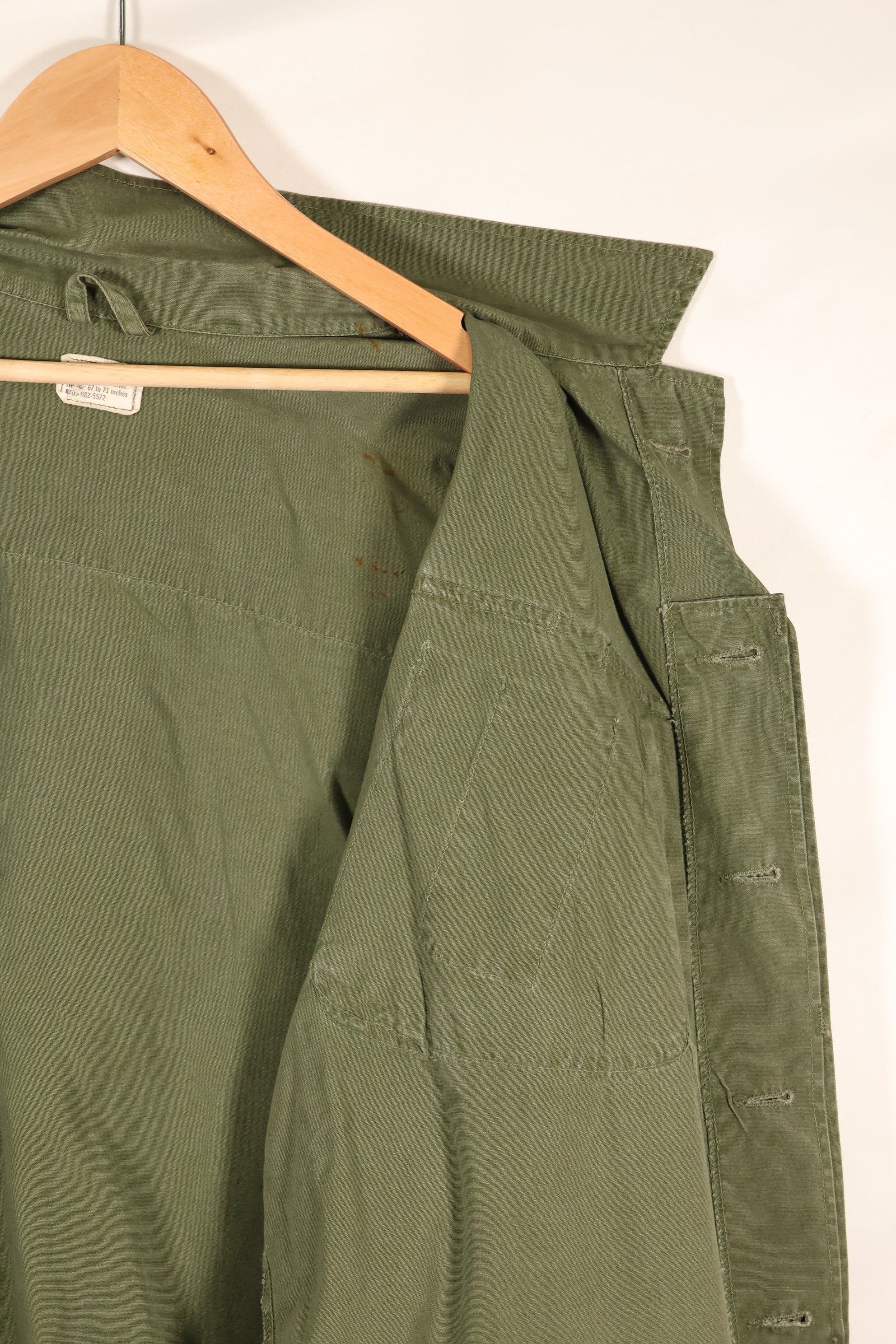 1967 Contract L-R Non Ripstop 3rd Model Jungle Fatigue Jacket Used