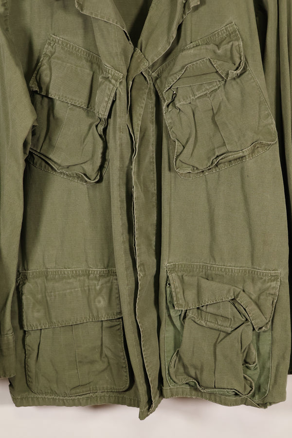 1970 Contract M-S 4th Model Jungle Fatigue Jacket, faded, used.