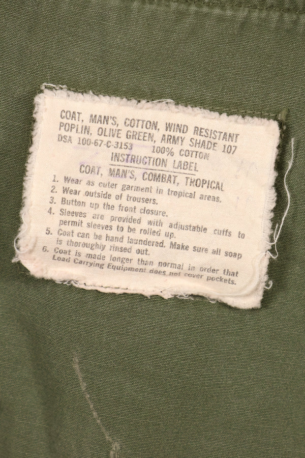 1967 Contract M-S Non Ripstop 3rd Model Jungle Fatigue Jacket with Tape Used