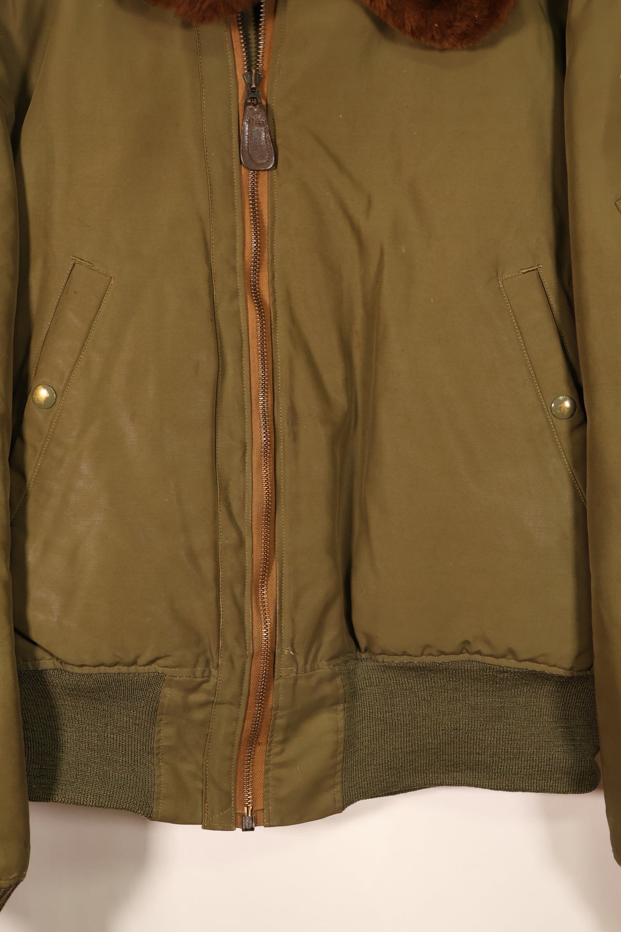 1940s, Size 38, U.S. Army Air Forces (USAAF) B-15 Flight Jacket, with elevator modifications, in good condition