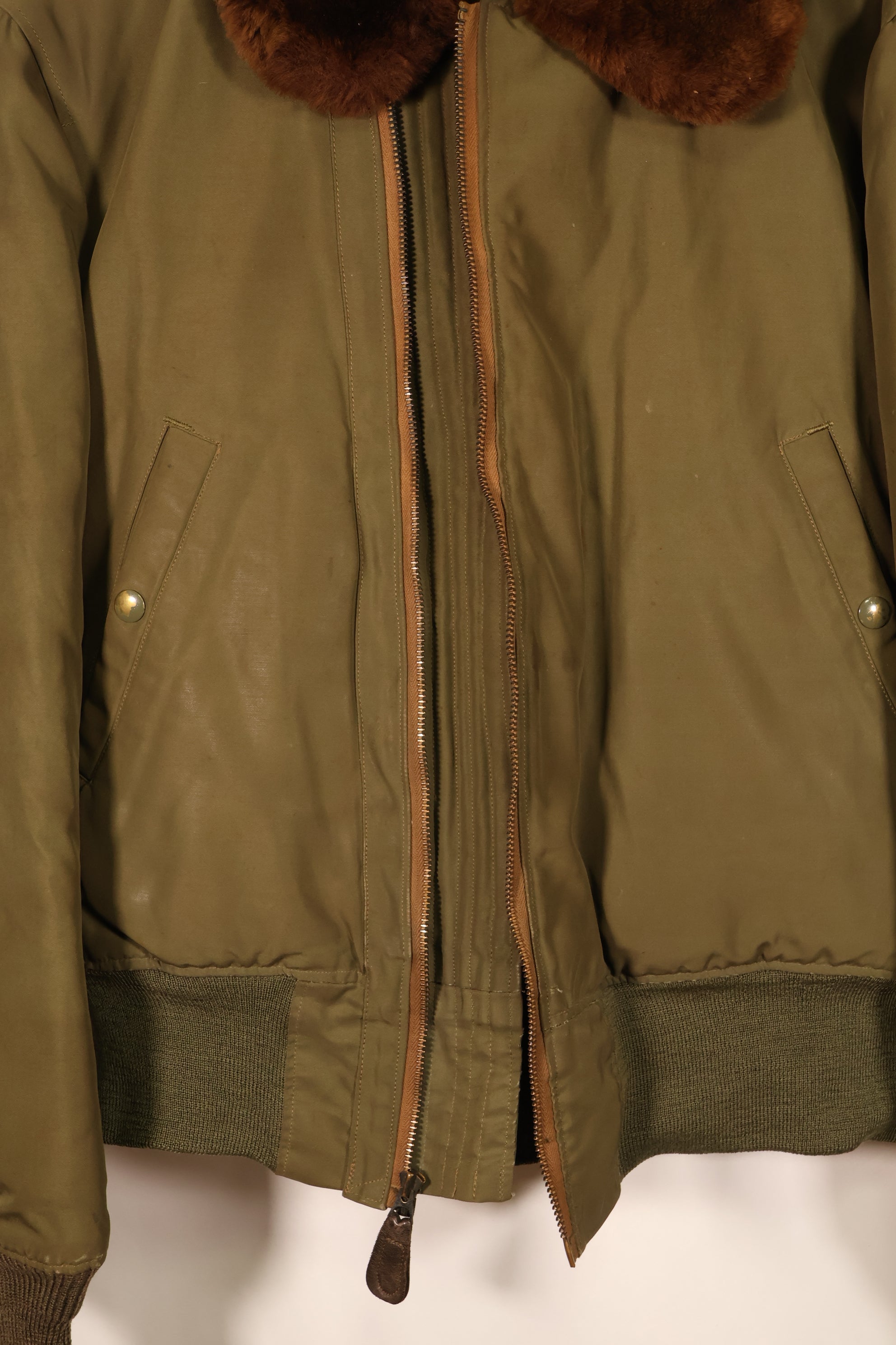 1940s, Size 38, U.S. Army Air Forces (USAAF) B-15 Flight Jacket, with elevator modifications, in good condition