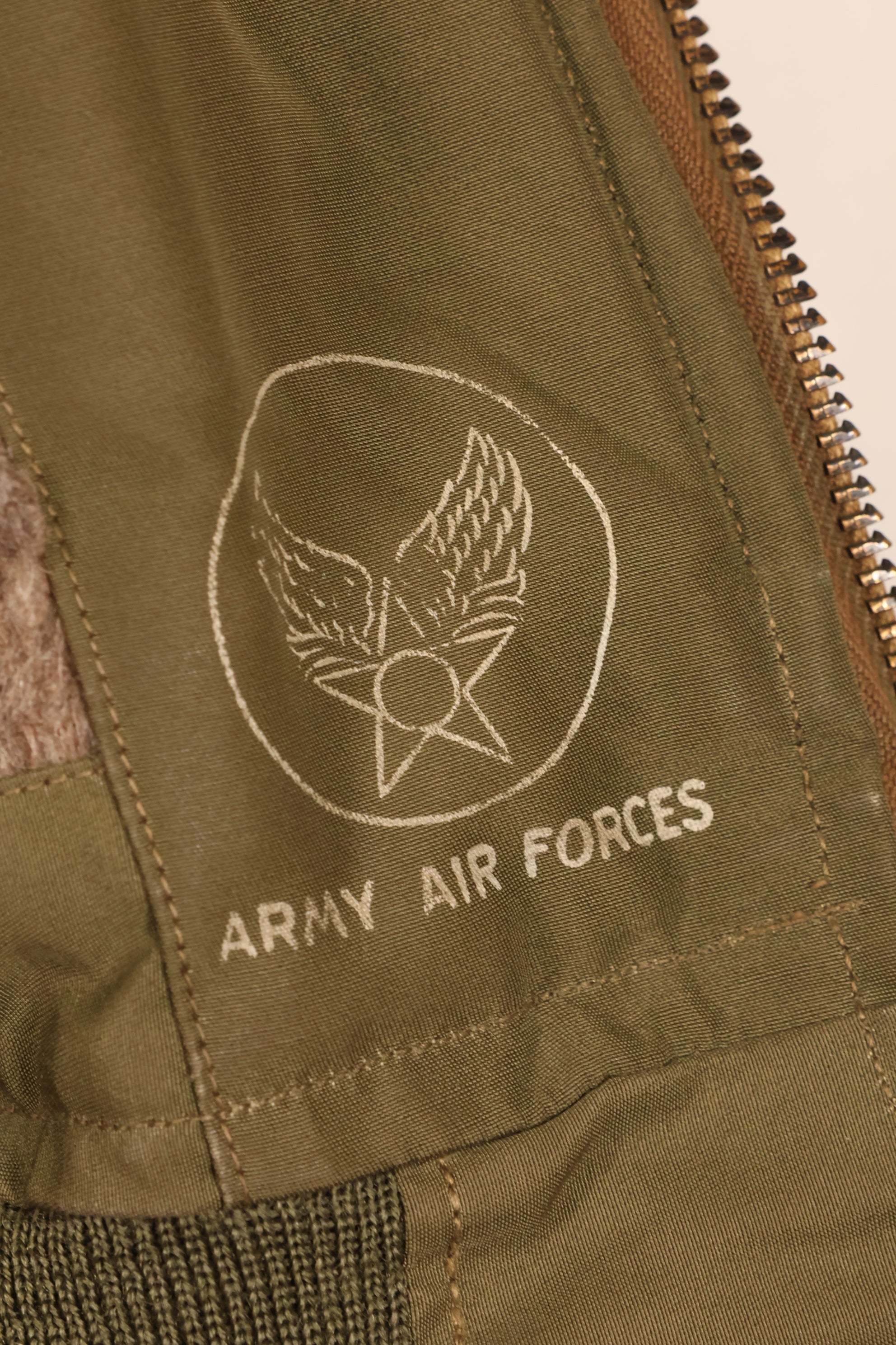 1940s, Size 38, U.S. Army Air Forces (USAAF) B-15 Flight Jacket, with elevator modifications, in good condition