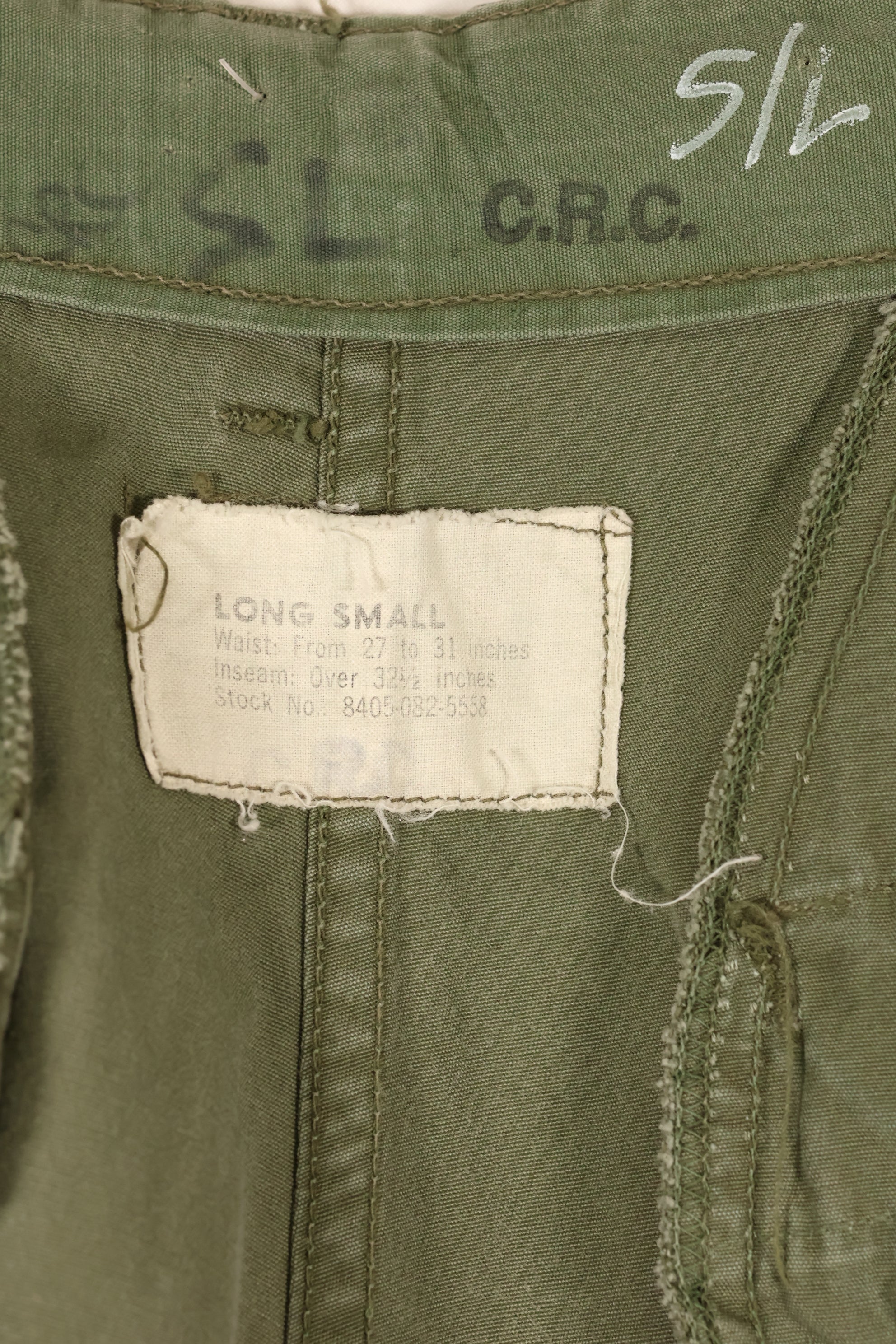 1964 Contract S-L 1st Model Jungle Fatigue Pants CRC Release Faded Used