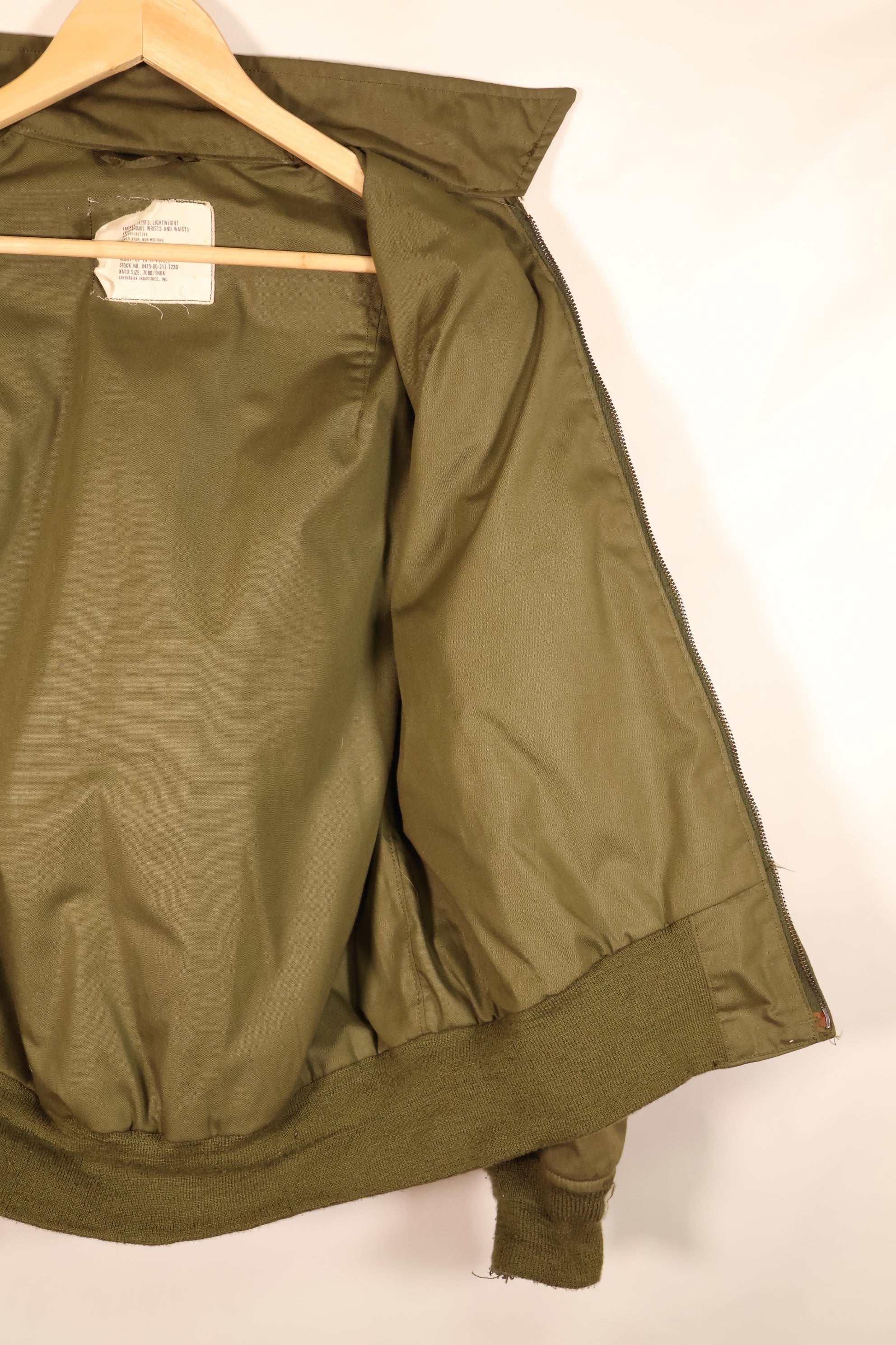 1974 Contract, M-R, U.S. Army, Pilot, Lightweight Jacket, Flight Jacket, Used