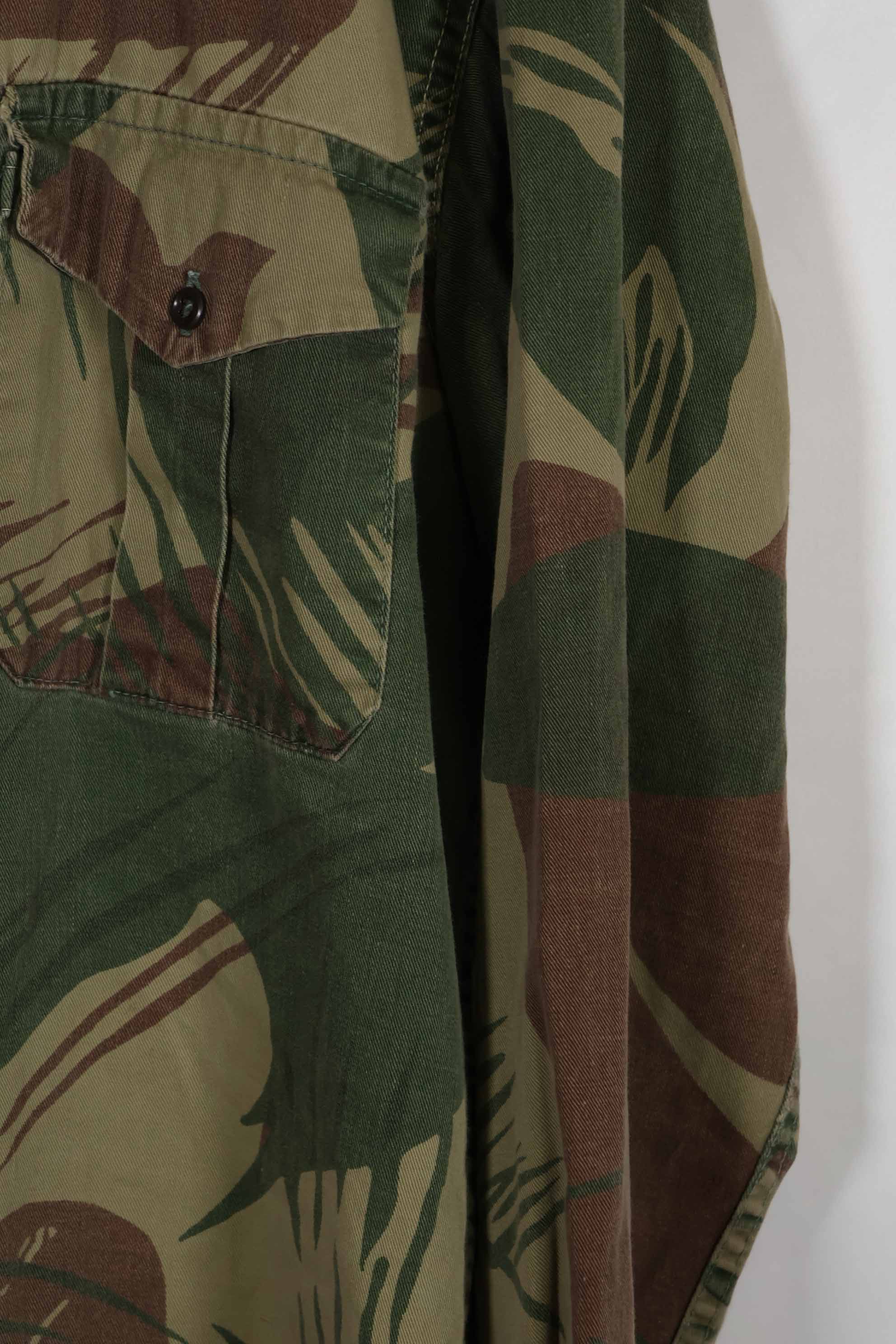 Real Rhodesian Army Rhodesian camouflage shirt with missing buttons, used.