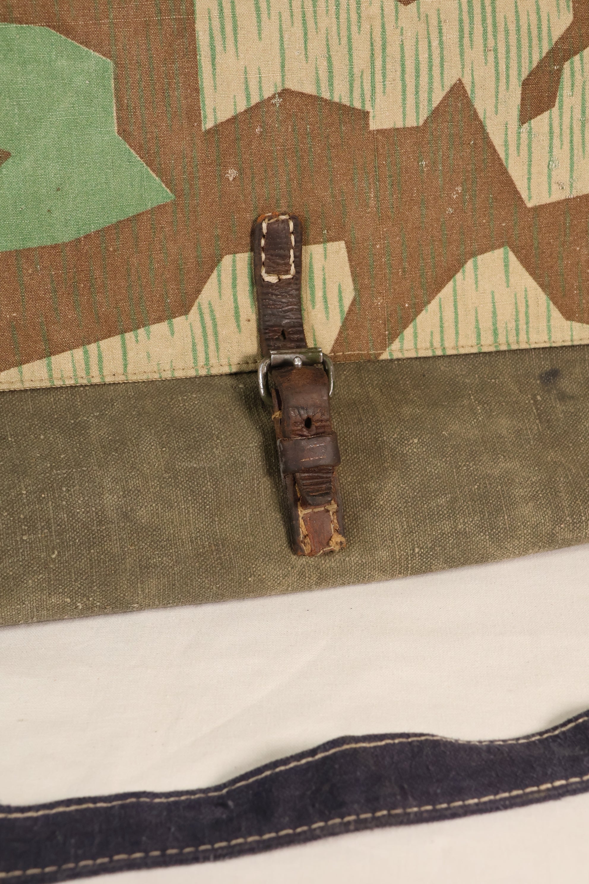 WWII German Luftwaffe splinter camouflage messenger bag made by Signal Depot, USA, using 1940s parts