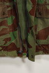 Real 1950s West German Airborne Jacket, splinter pattern, zipper failure, large size, used.