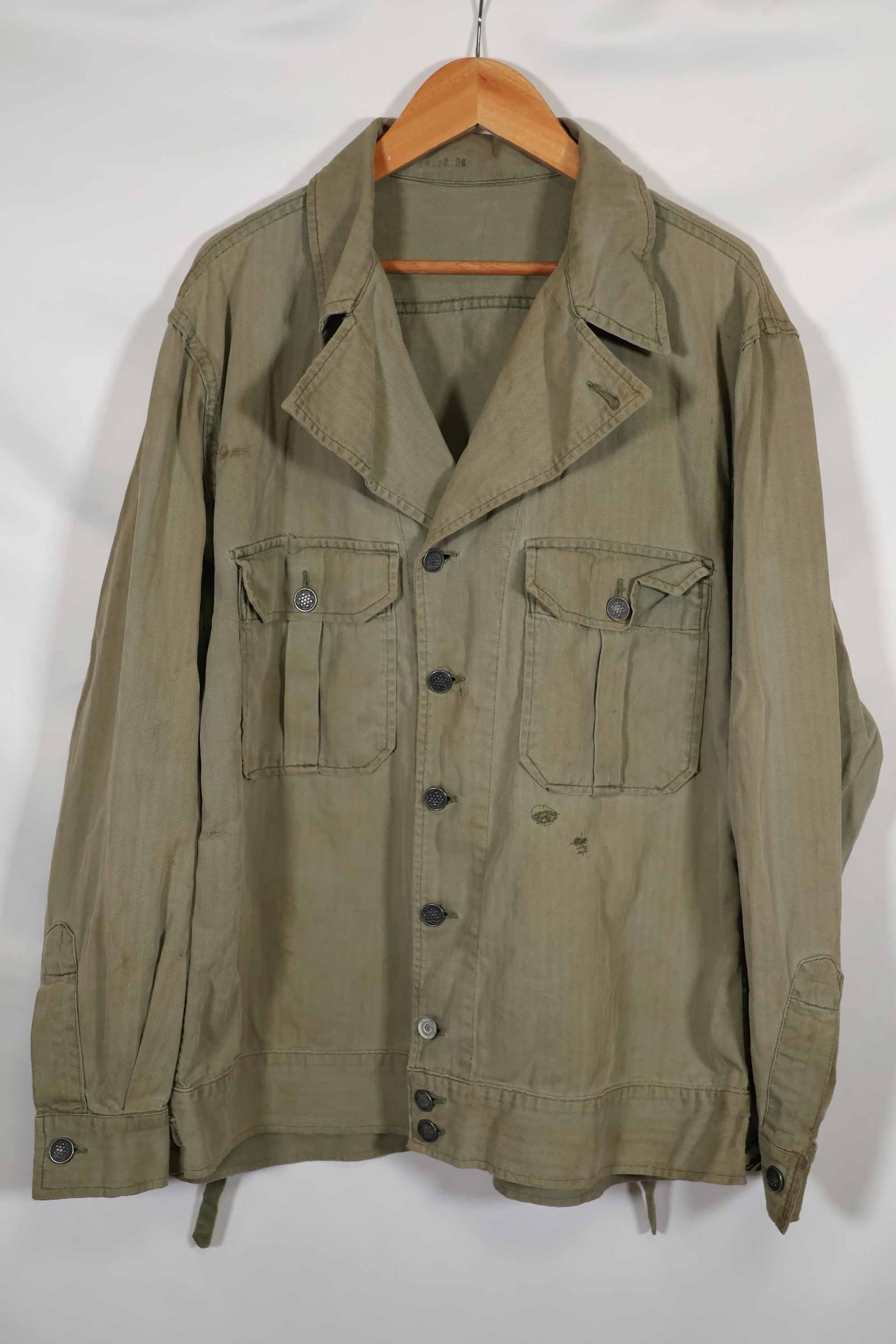 Real 1940s WWII M41 US Army HBT Utility Uniform Jacket Used