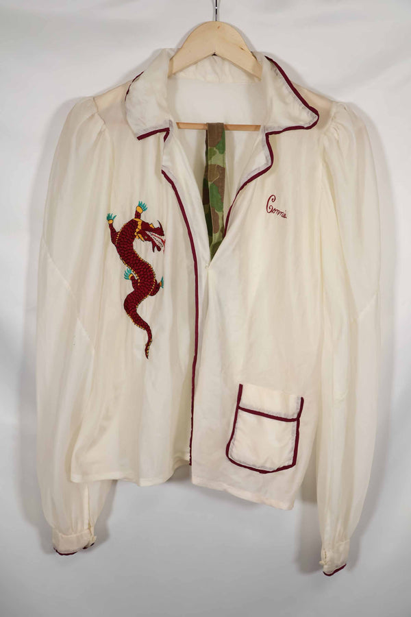 1940s-50s silk parachute women's nightshirt, used.