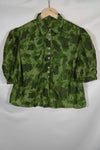 1940s-50s, Parachute camouflage fabric, women's or children's blouse, privately procured.