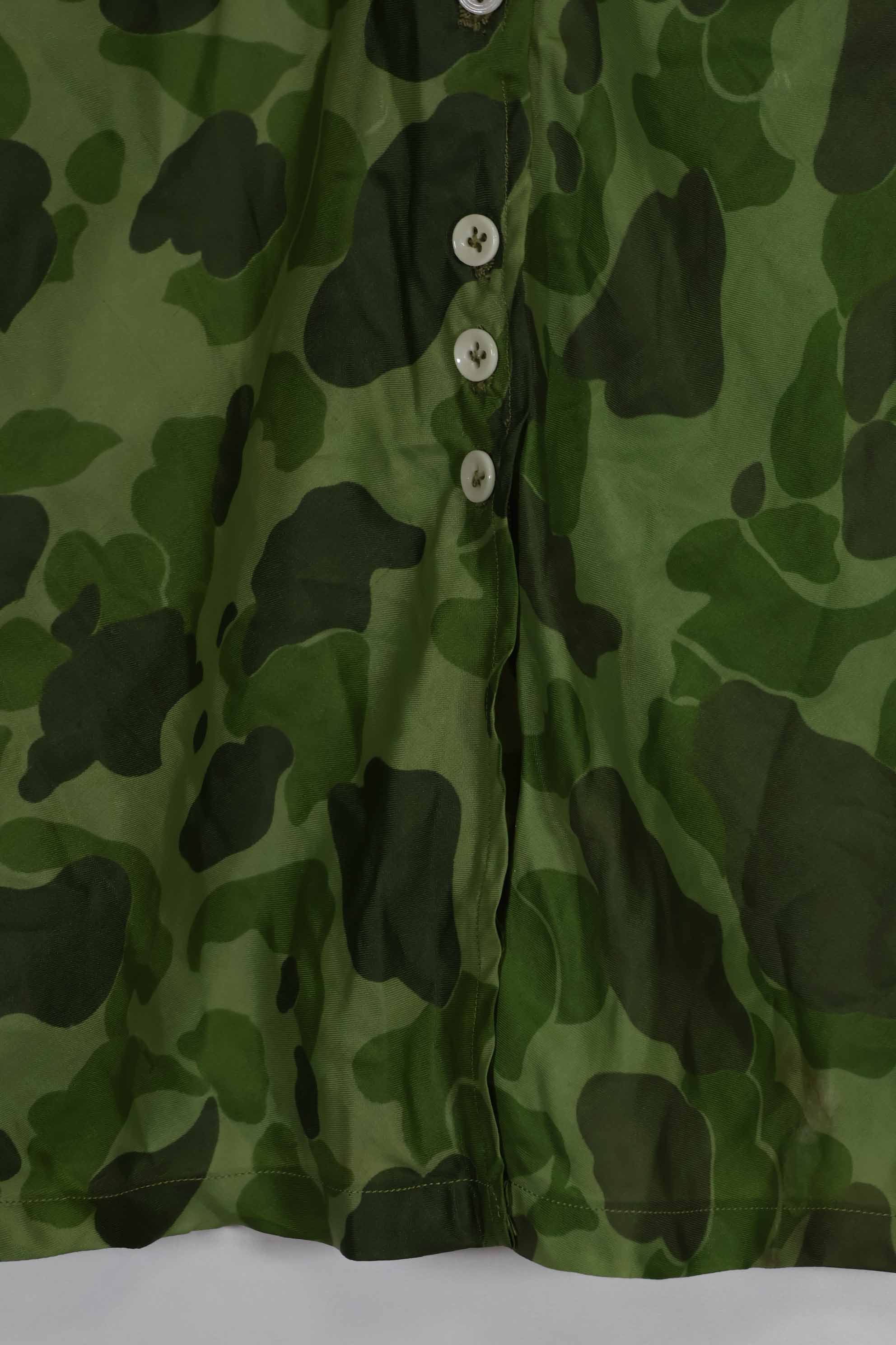 1940s-50s, Parachute camouflage fabric, women's or children's blouse, privately procured.