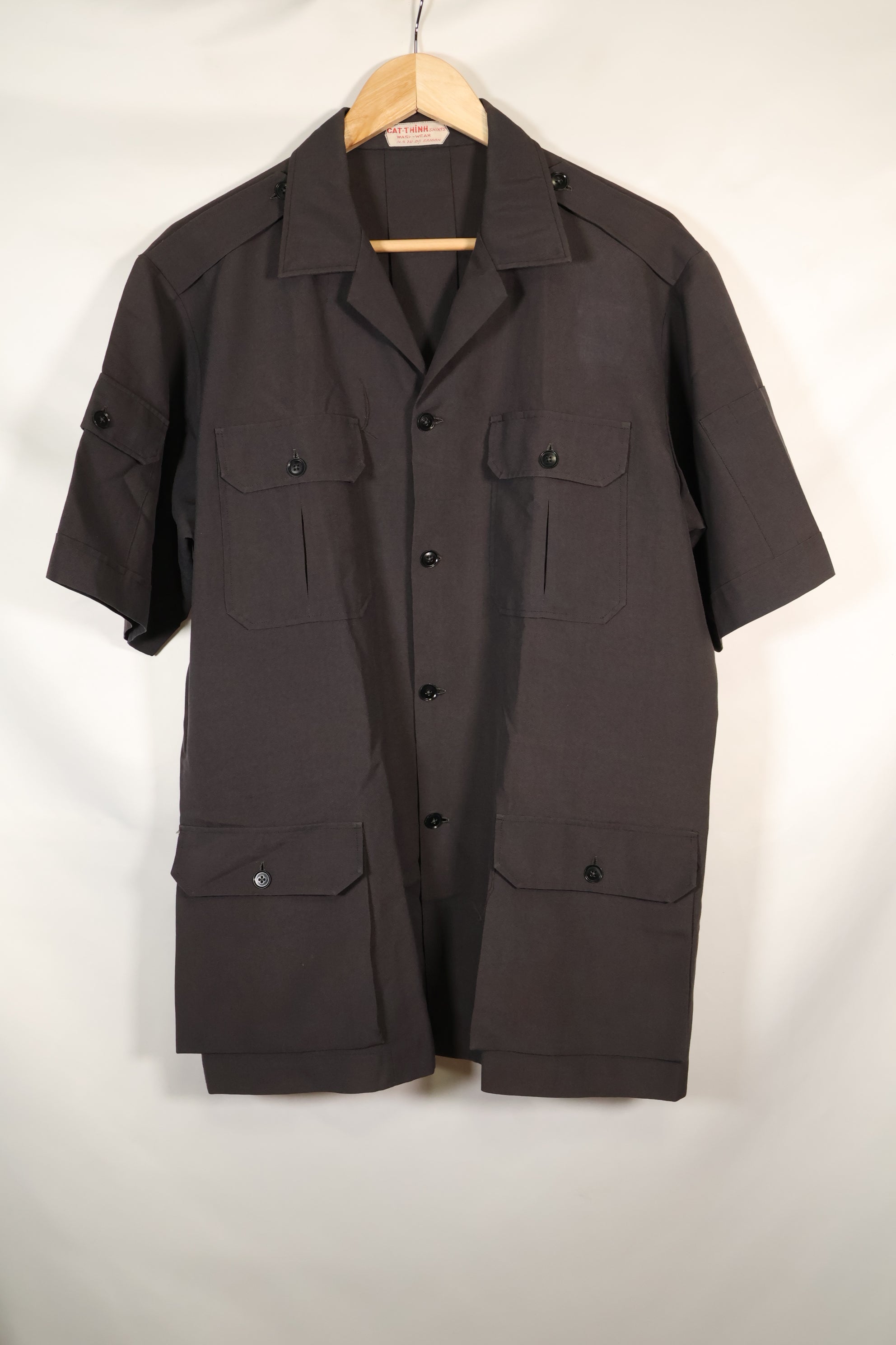 1960s Saigon Taylor Made Black Safari Jacket Pants Set