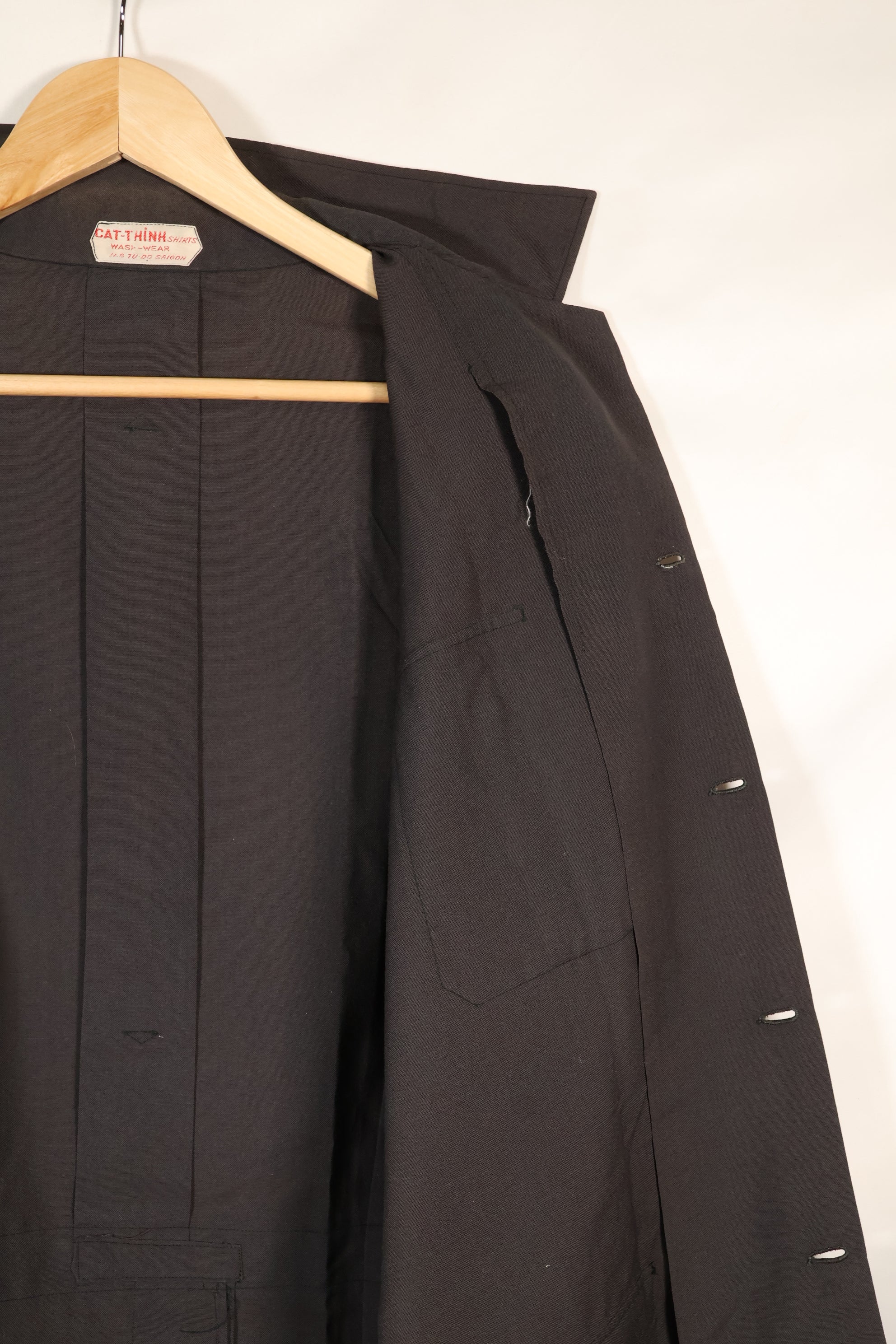 1960s Saigon Taylor Made Black Safari Jacket Pants Set