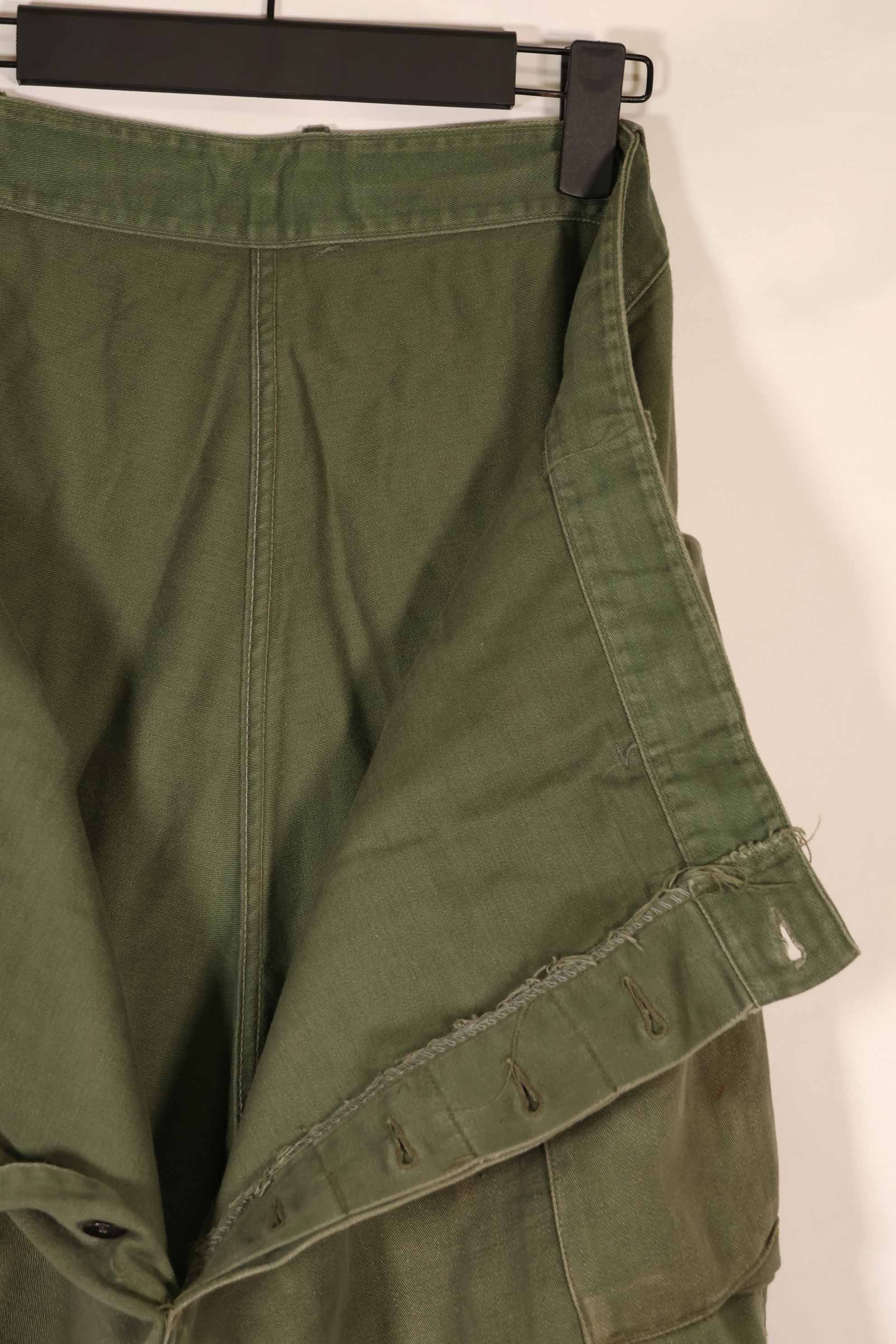 Real 1940s-50s US Army M43 Pants Cut Cotton Pants Used