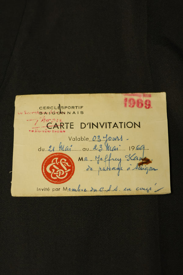 1960s Saigon Taylor Made Black Safari Jacket Pants Set